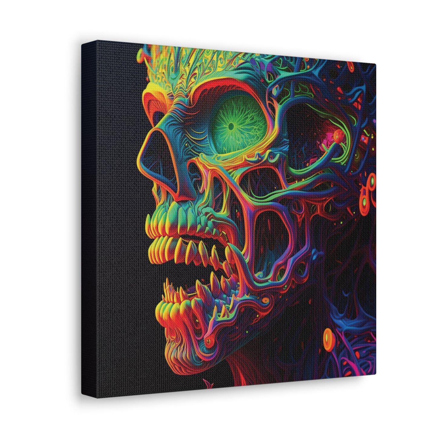 Canvas Gallery Wraps Florescent Skull Death 1