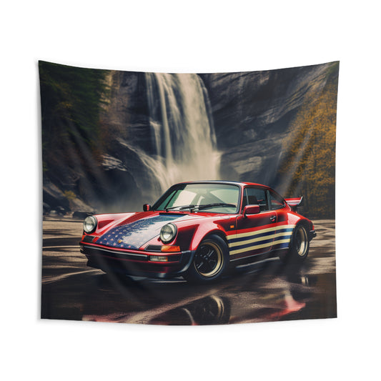 Indoor Wall Tapestries American Flag Porsche Abstract 1