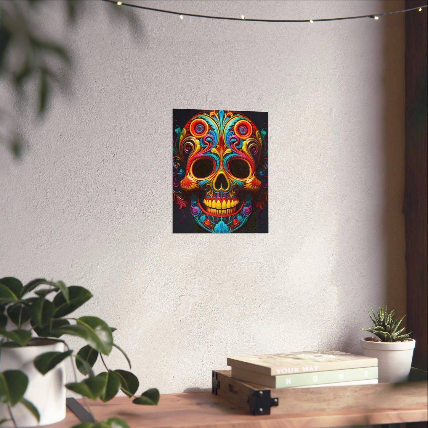 Premium Matte Vertical Posters Macro Skull Color 1