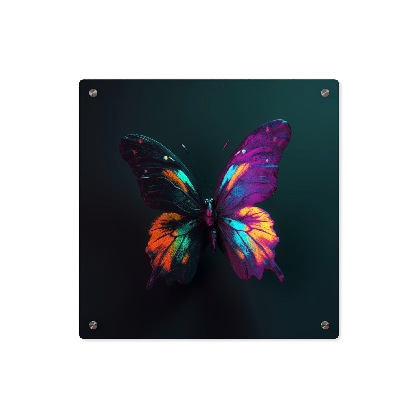 Acrylic Wall Art Panels Hyper Colorful Butterfly Purple 3