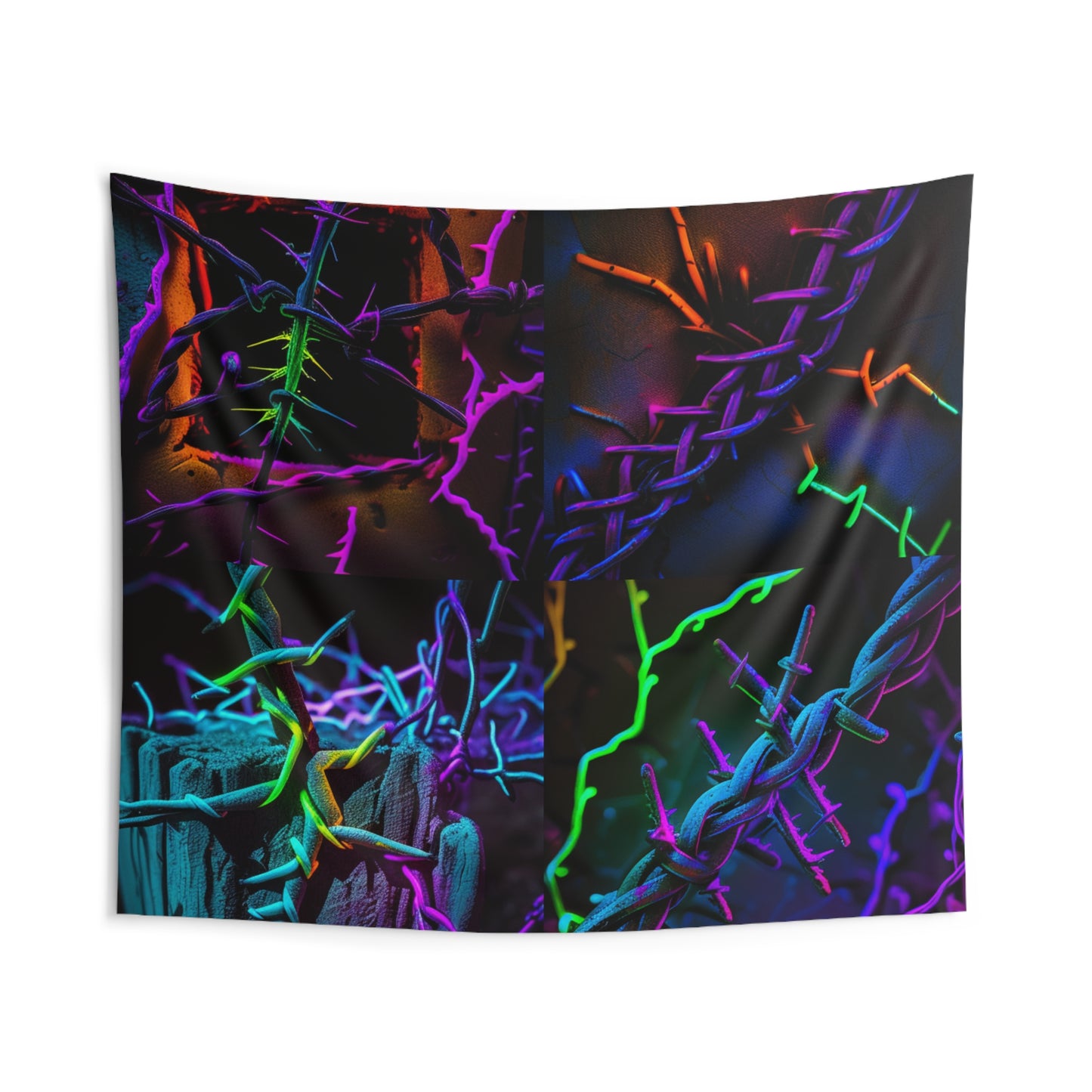 Indoor Wall Tapestries Macro Neon Barbs 5