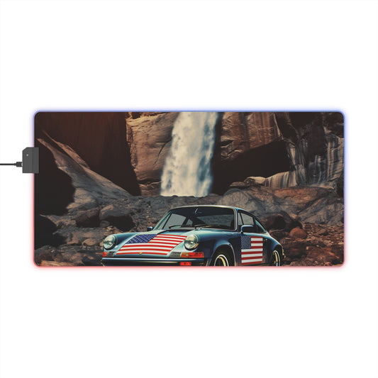 LED Gaming Mouse Pad American Flag Porsche Abstract 2