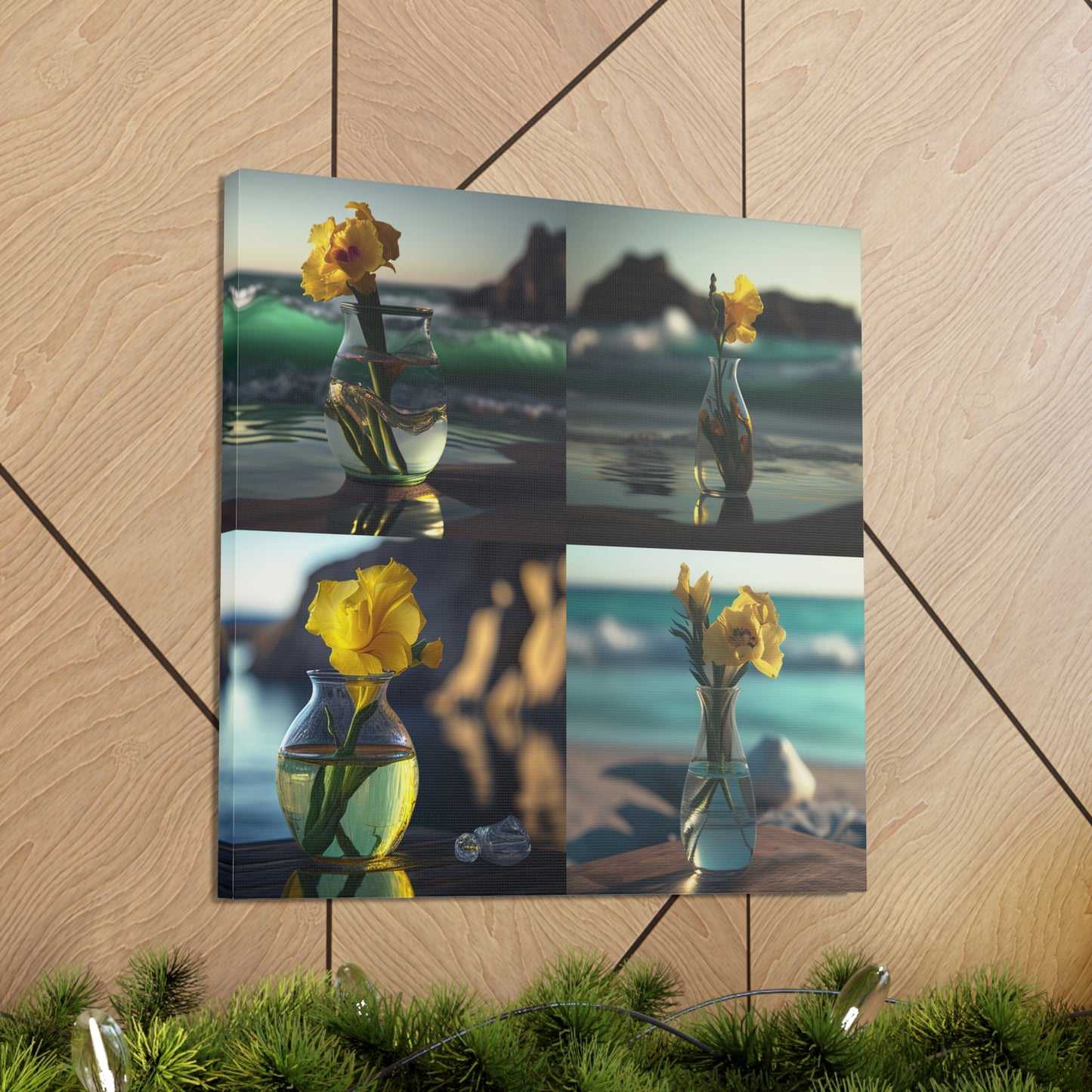 Canvas Gallery Wraps Yellow Gladiolus glass 5