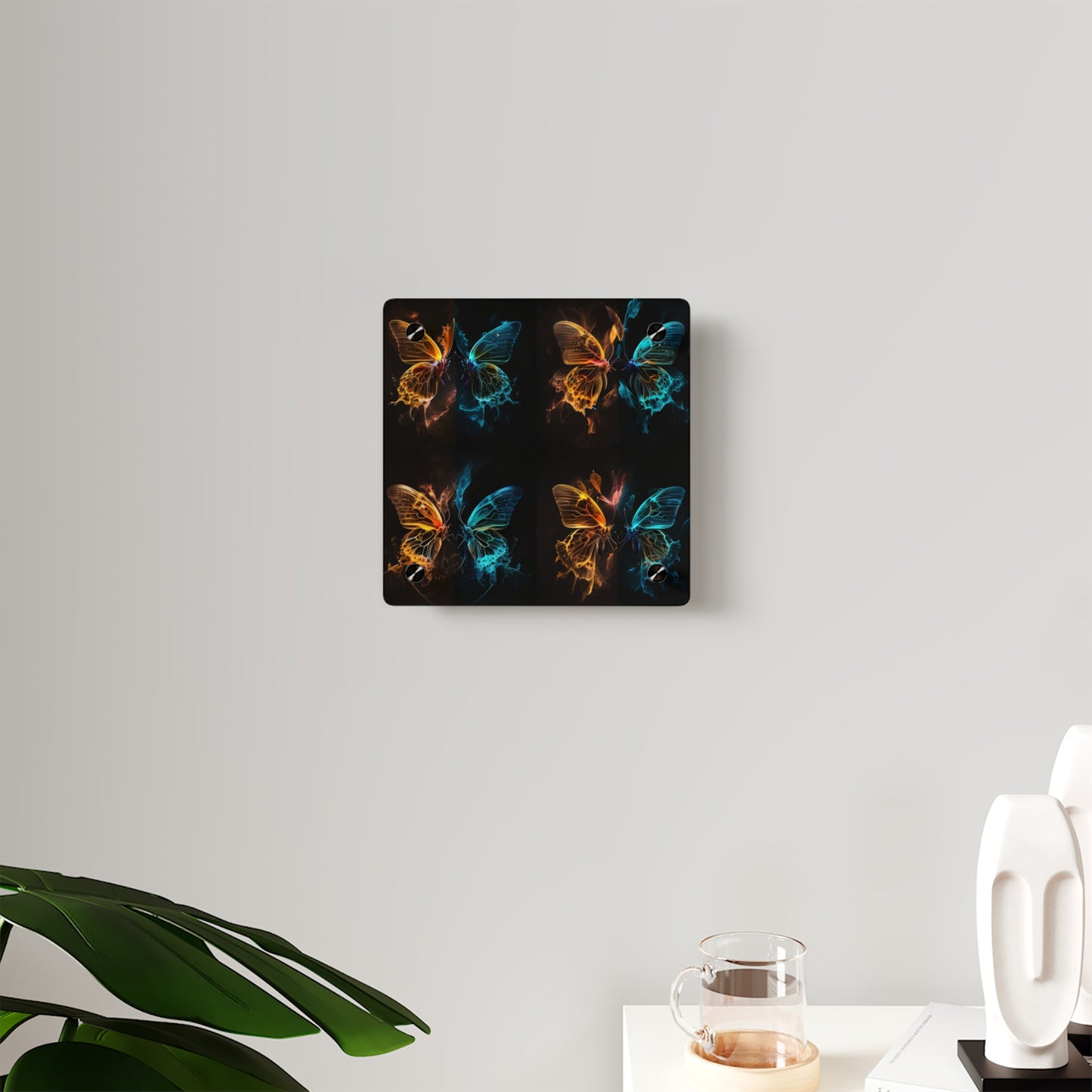 Acrylic Wall Art Panels Kiss Neon Butterfly 5