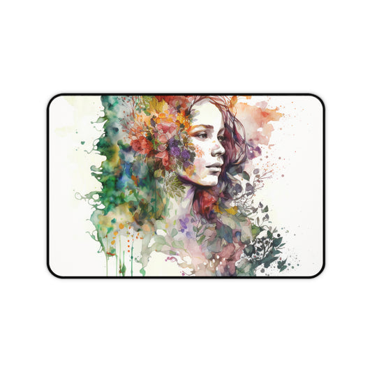 Desk Mat Mother Nature Bright Spring Colors Realistic Watercolor 3