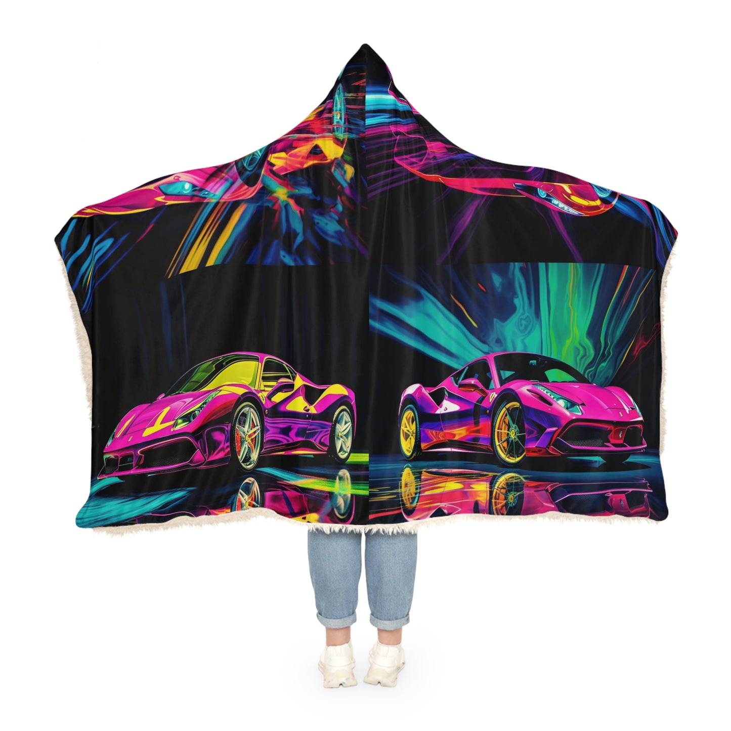 Snuggle Hooded Blanket Pink Ferrari Macro 5