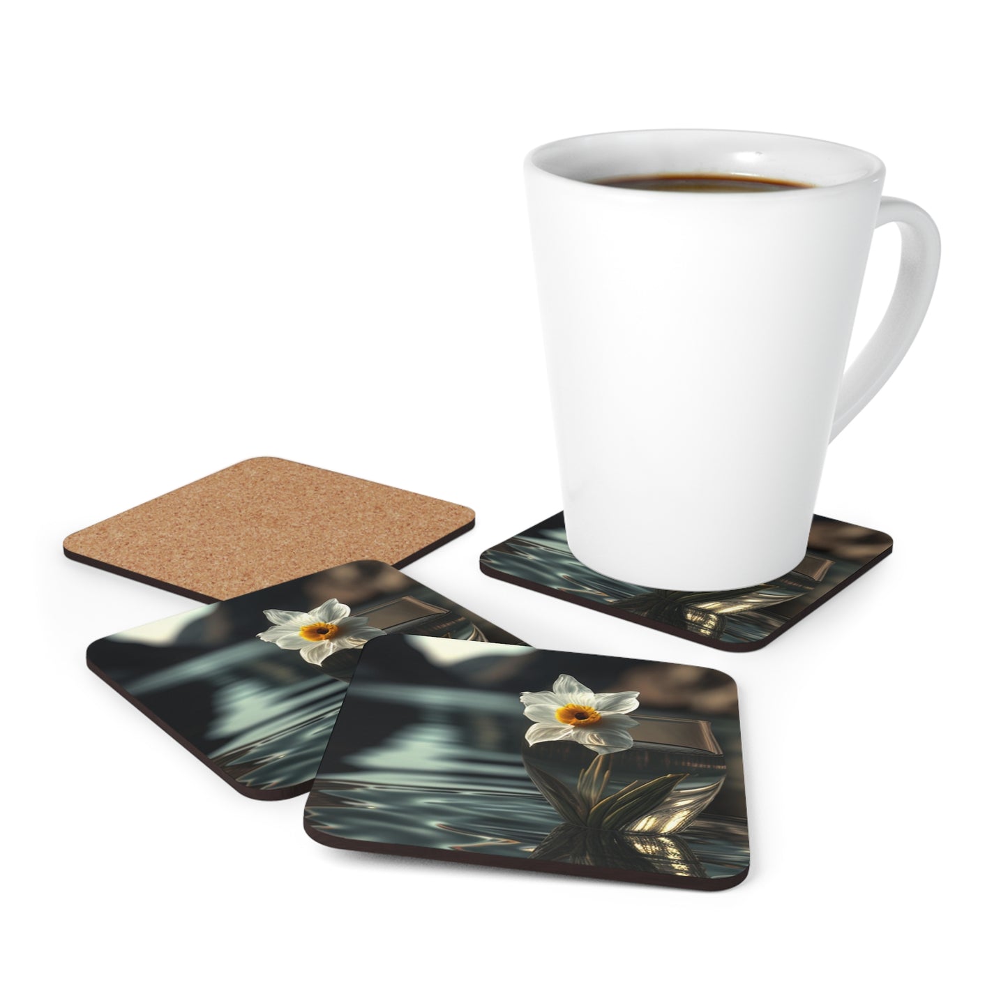 Corkwood Coaster Set Daffodil 2