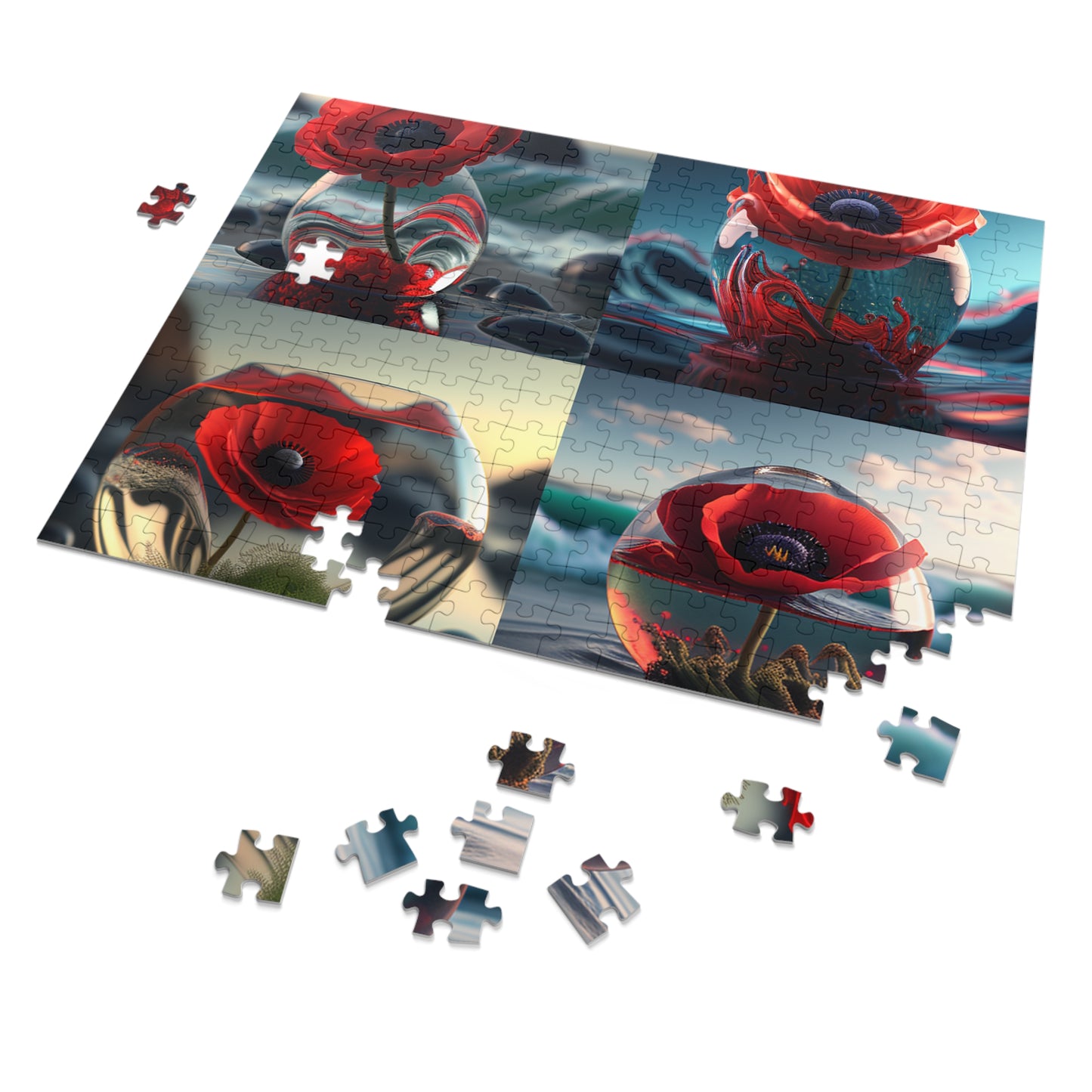 Jigsaw Puzzle (30, 110, 252, 500,1000-Piece) Red Anemone in a Vase 5