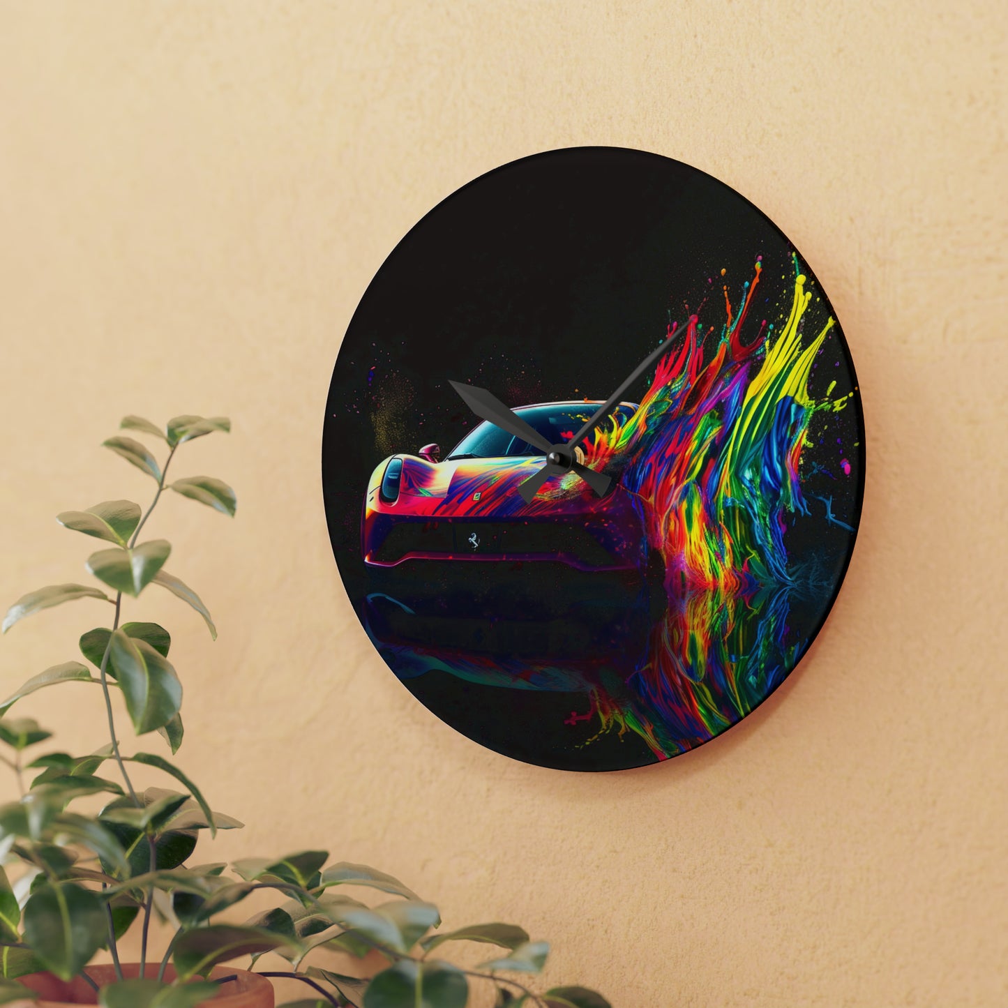 Acrylic Wall Clock Ferrari Fusion Water 3