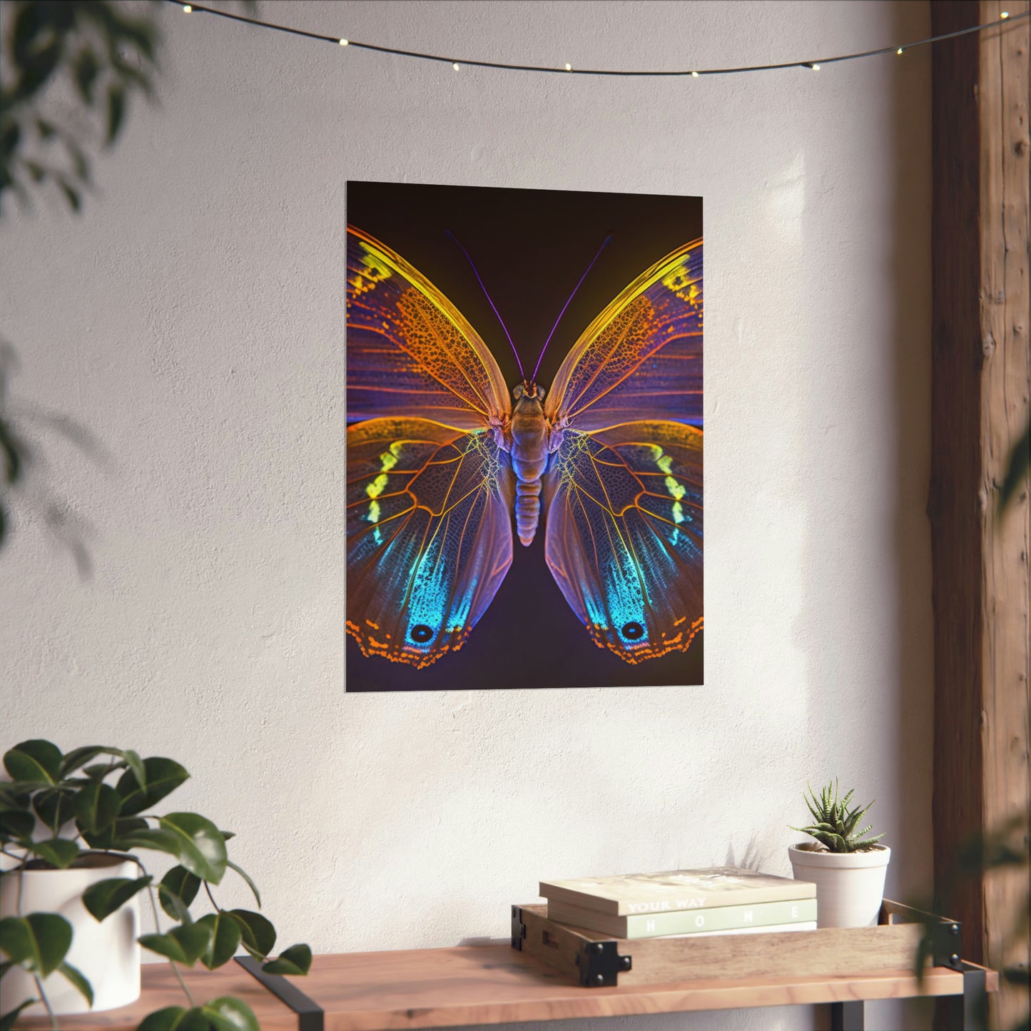 Premium Matte Vertical Posters Neon Butterfly Flair 2