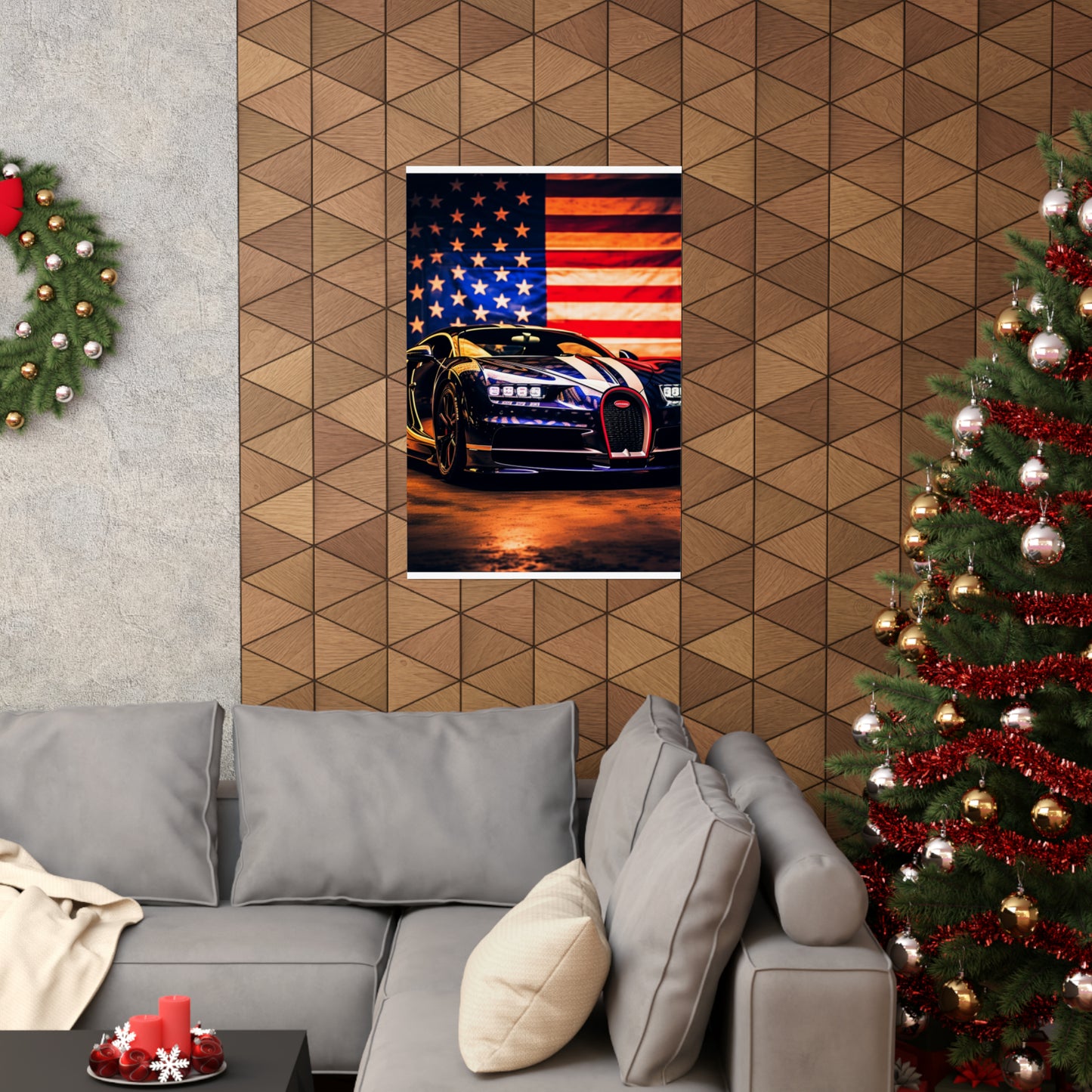 Premium Matte Vertical Posters Macro Bugatti American Flag 4