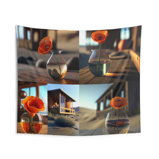 Indoor Wall Tapestries Poppy in a Glass Vase 5