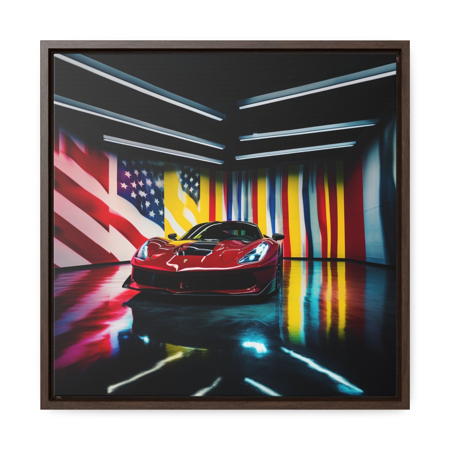 Gallery Canvas Wraps, Square Frame Macro Flag Ferrari 2