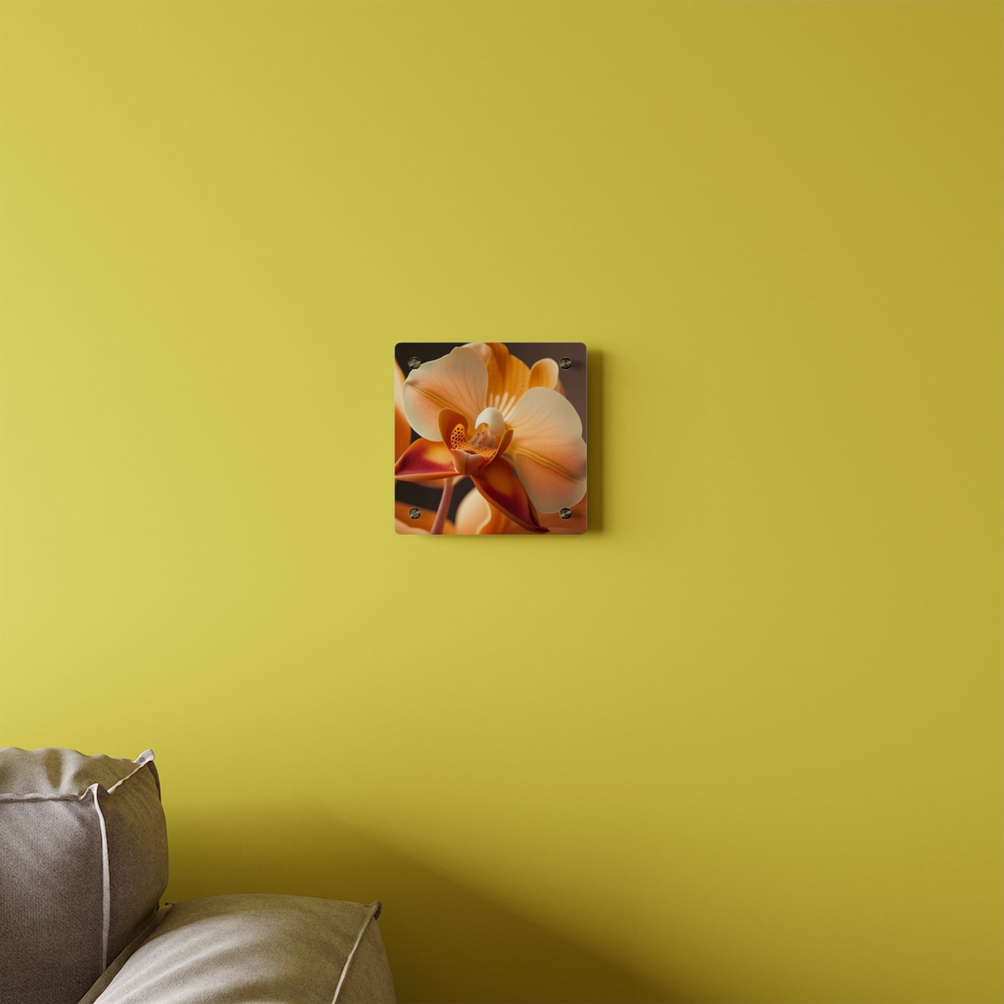 Acrylic Wall Art Panels Orange Orchid 3