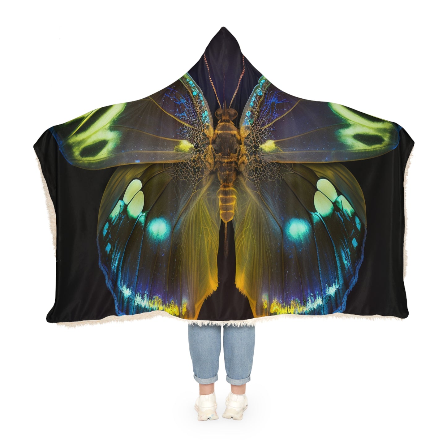 Snuggle Hooded Blanket Neon Hue Butterfly 1