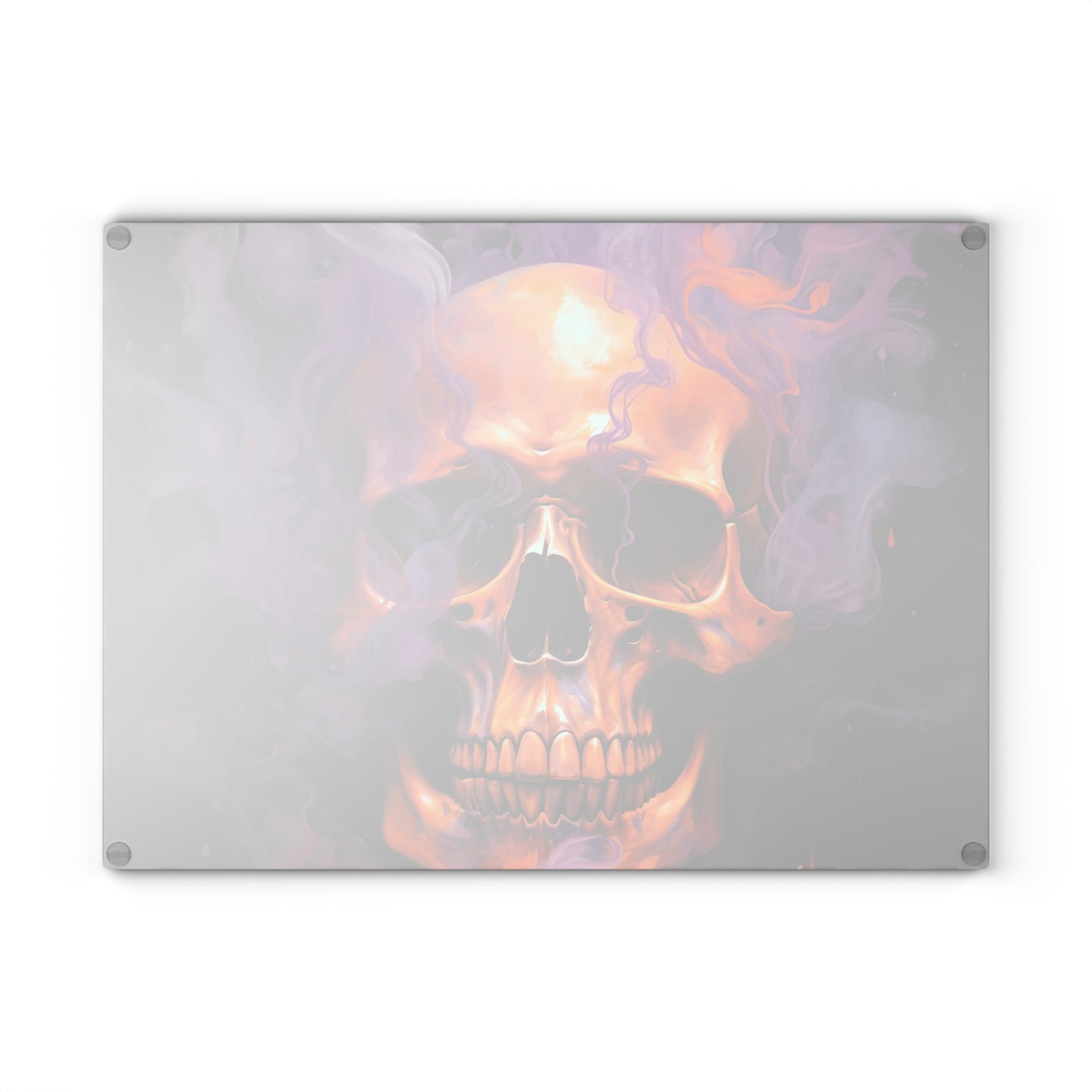 Glass Cutting Board Skull Flames 4