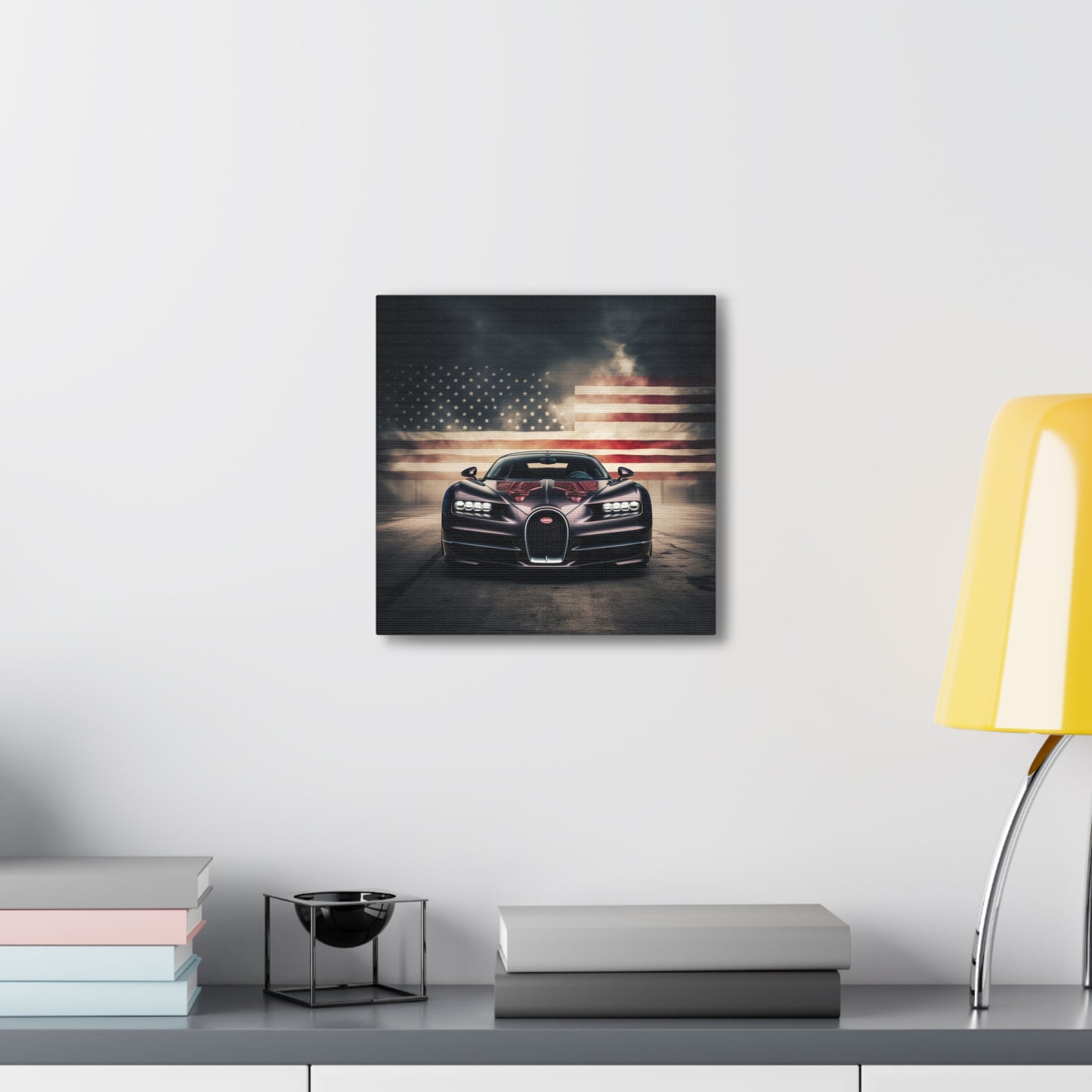 Canvas Gallery Wraps American Flag Background Bugatti 2