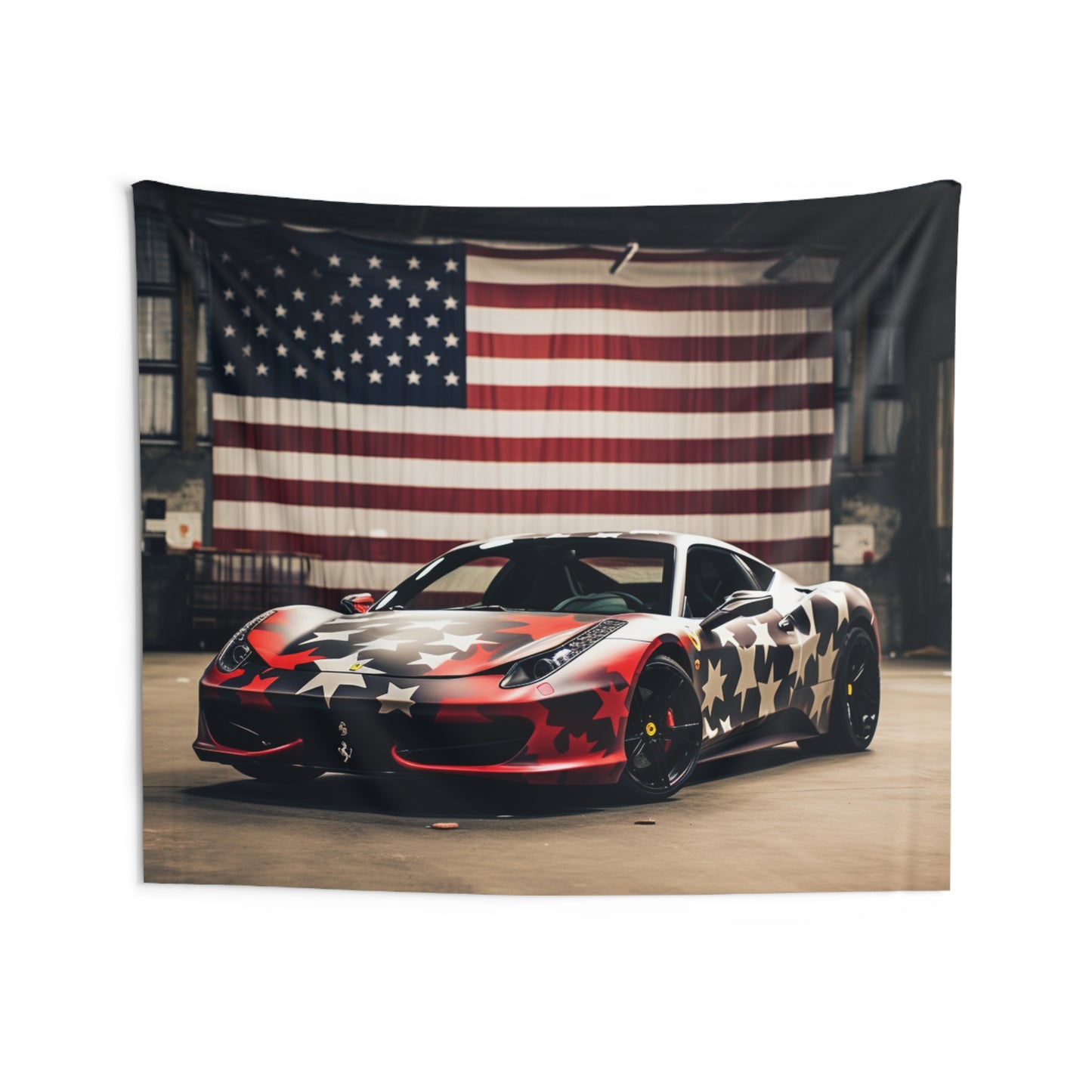 Indoor Wall Tapestries American Flag Farrari 1