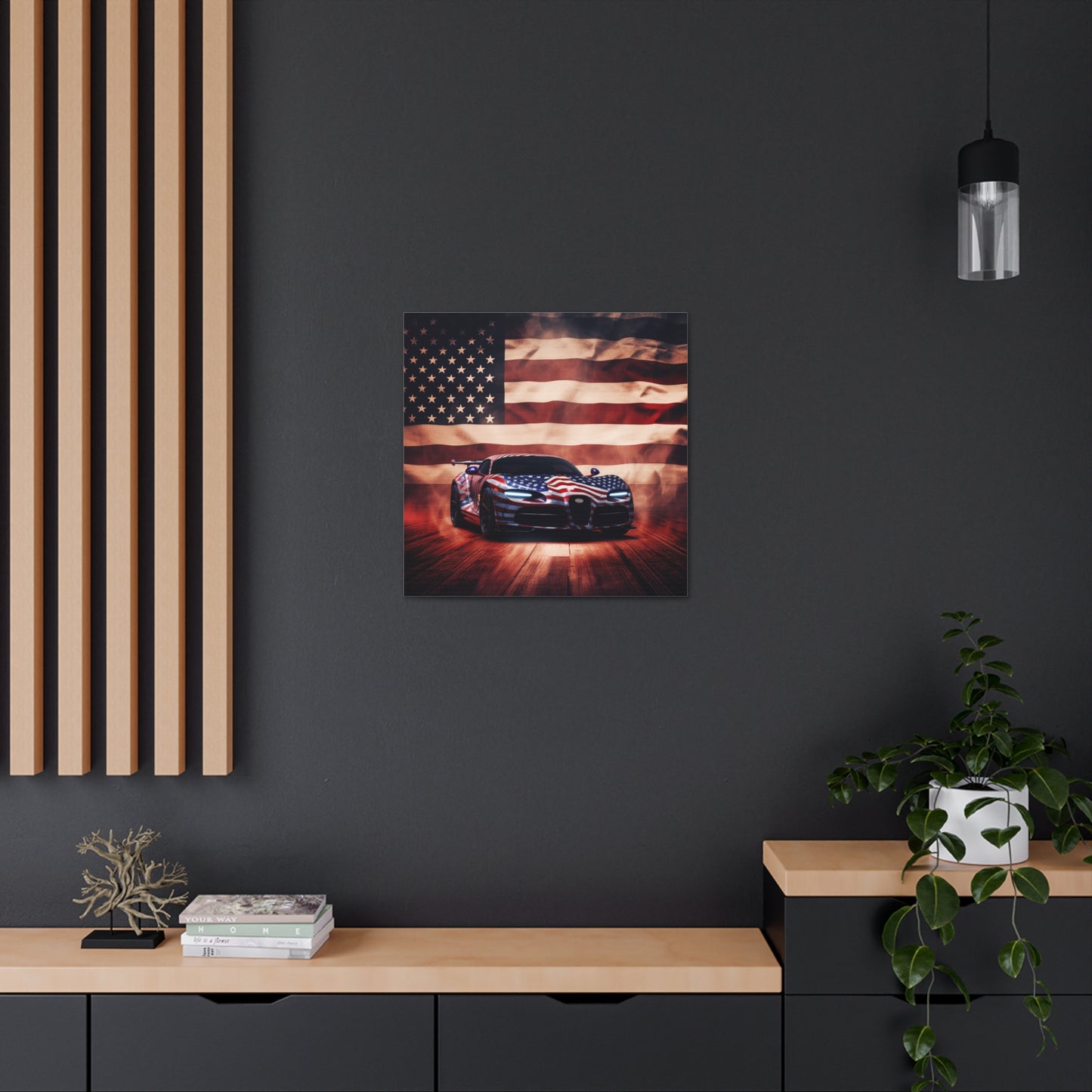 Canvas Gallery Wraps Abstract American Flag Background Bugatti 2