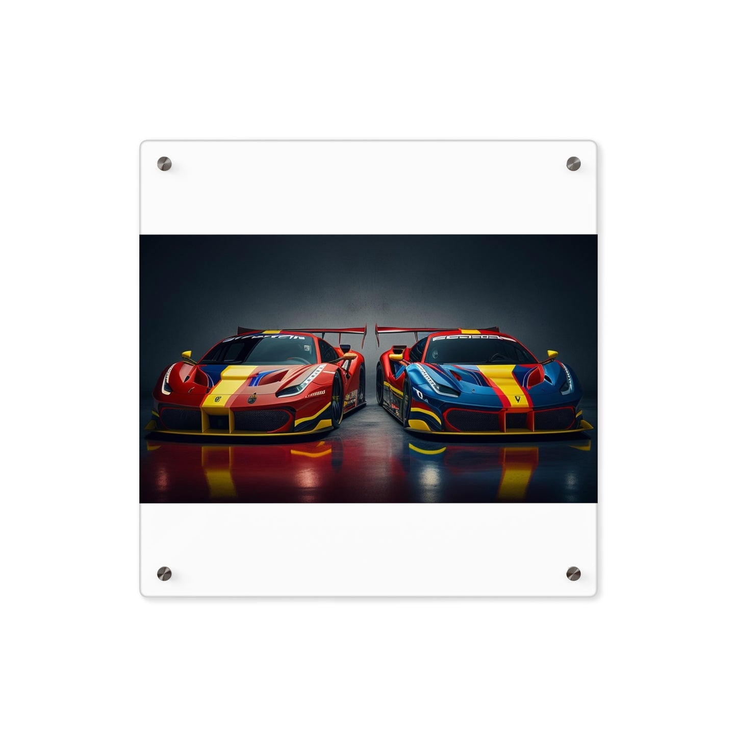 Acrylic Wall Art Panels Ferrari Red Blue 4