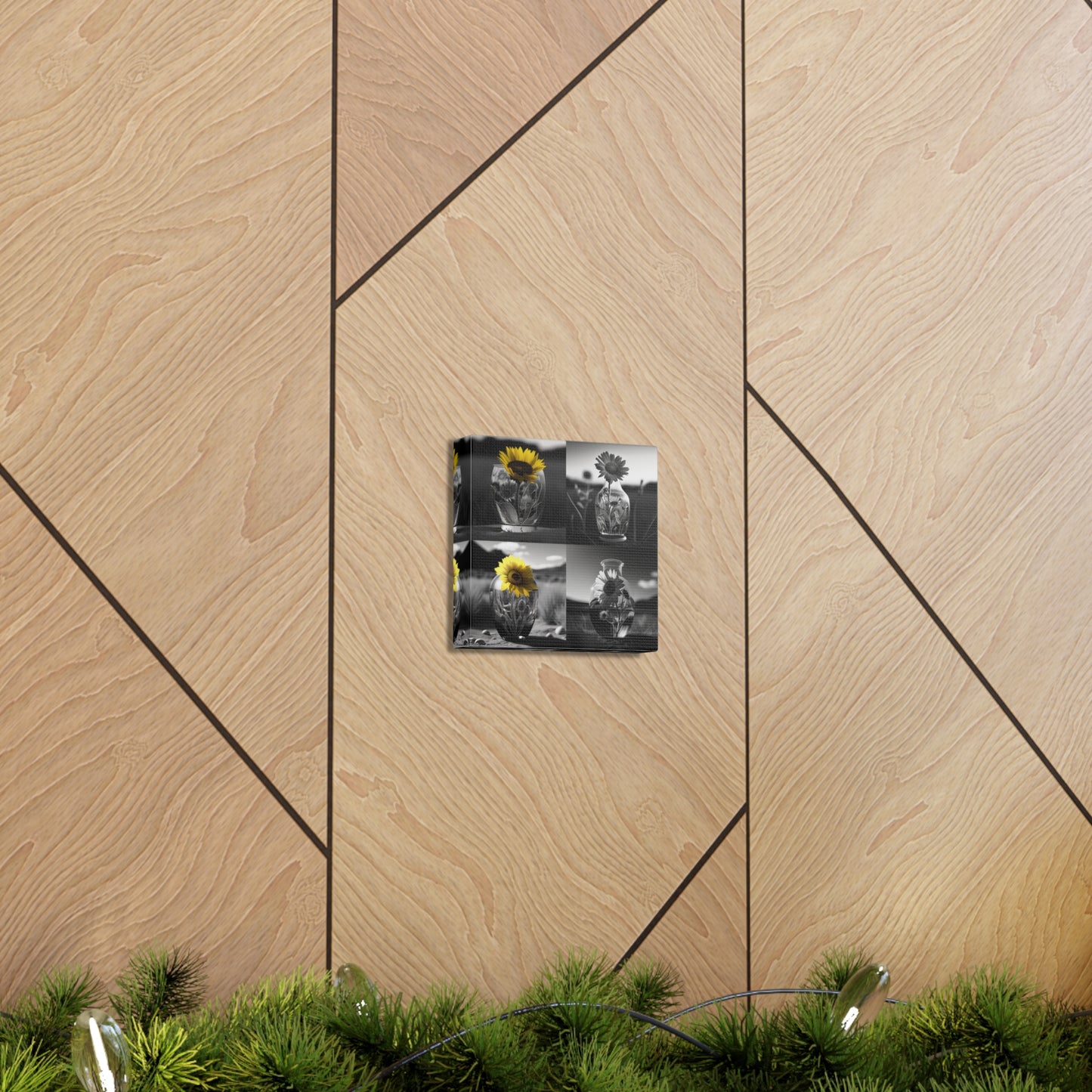 Canvas Gallery Wraps Yellw Sunflower in a vase 5