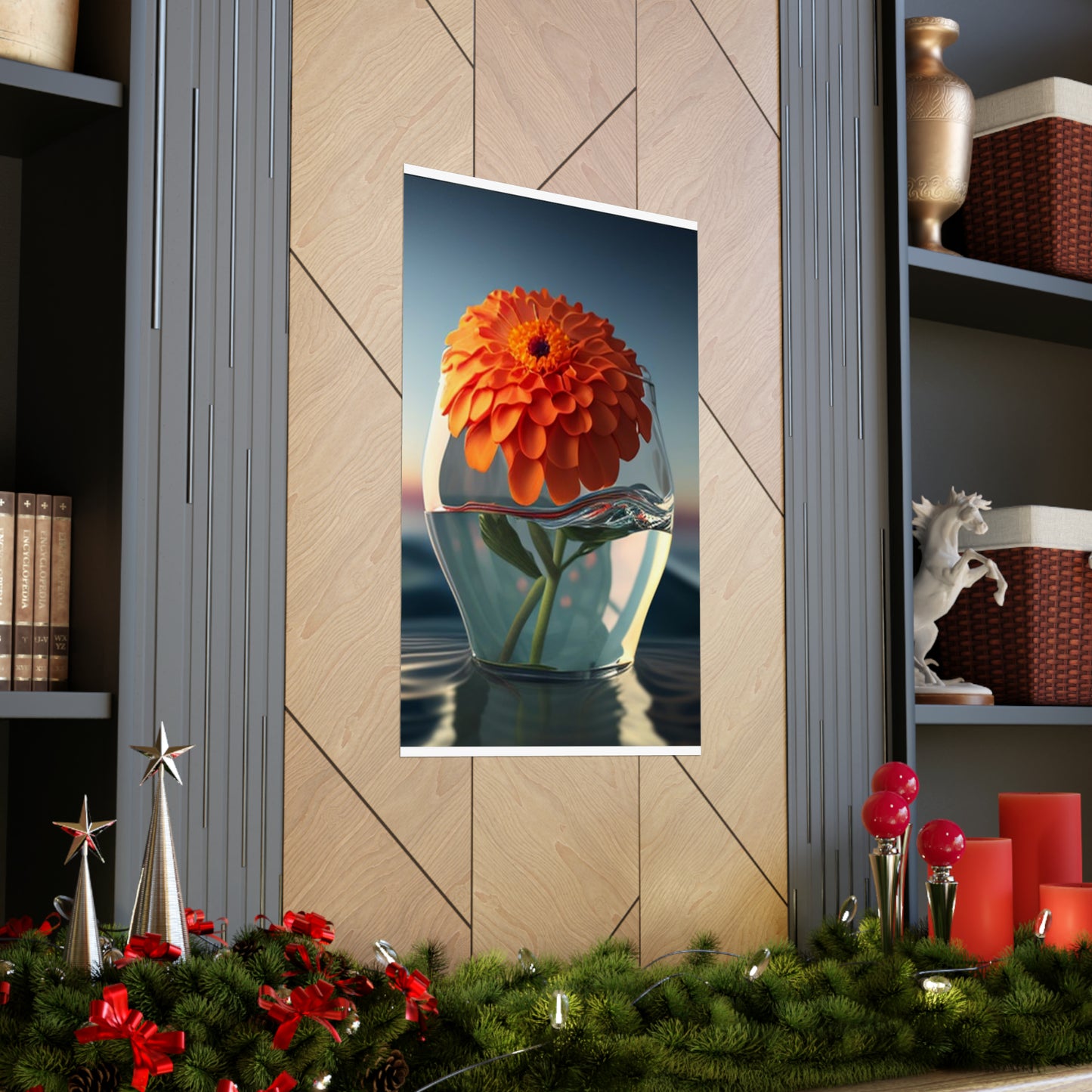 Premium Matte Vertical Posters Orange Zinnia 4