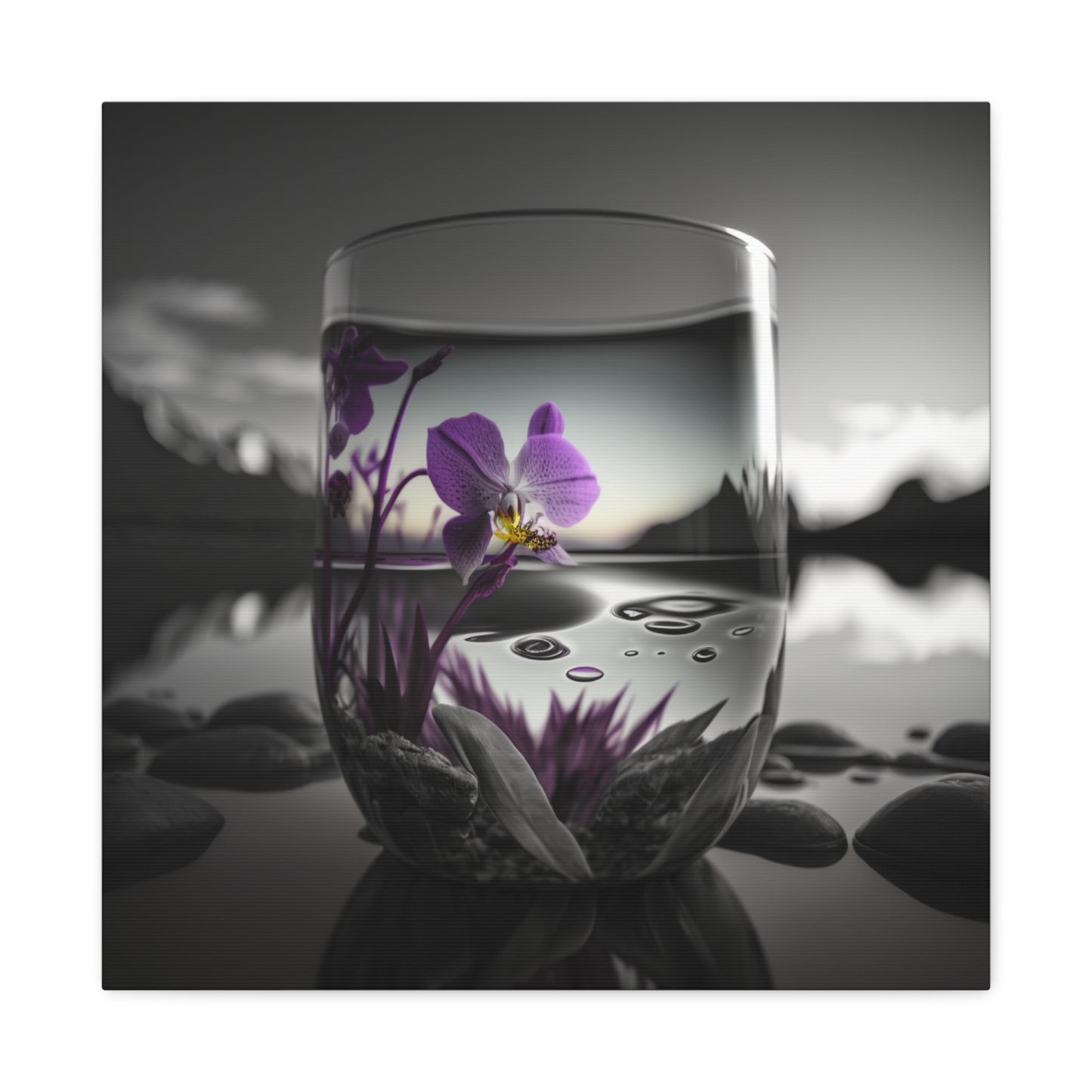 Canvas Gallery Wraps Purple Orchid Glass vase 2