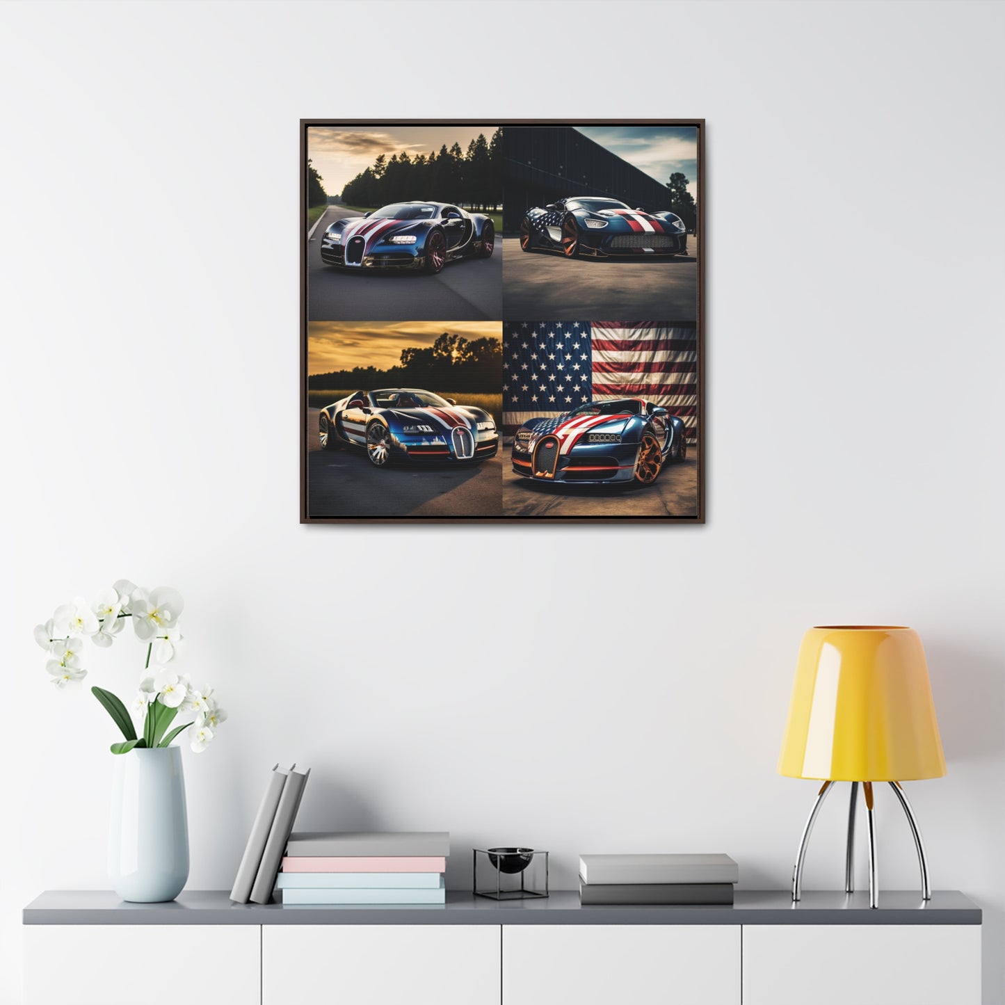 Gallery Canvas Wraps, Square Frame Bugatti Flag American 5