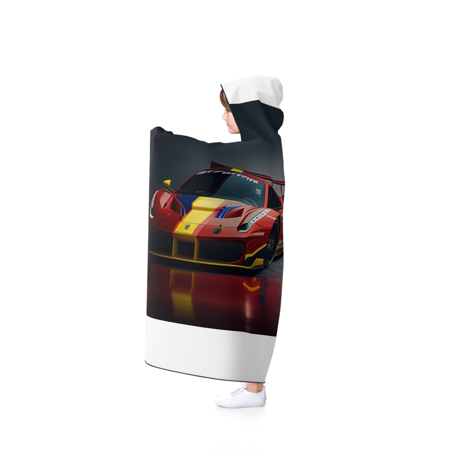 Hooded Blanket Ferrari Red Blue 4