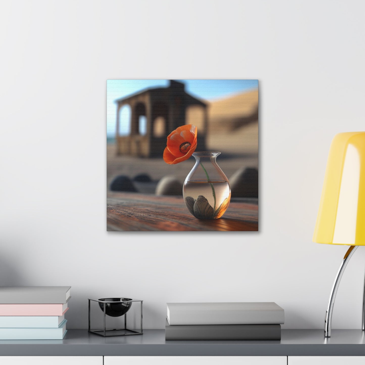 Canvas Gallery Wraps Poppy in a Glass Vase 1