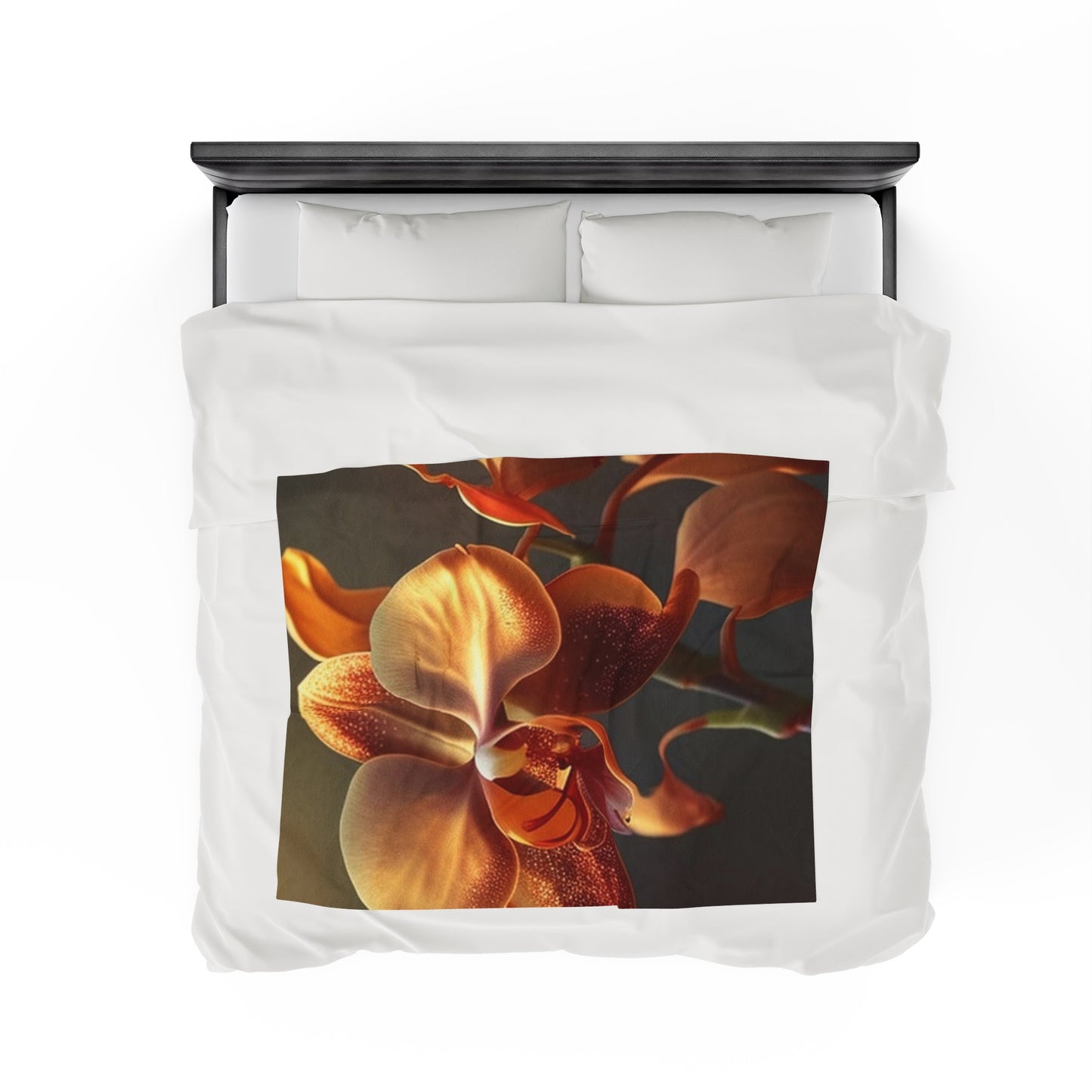 Velveteen Plush Blanket Orange Orchid 1