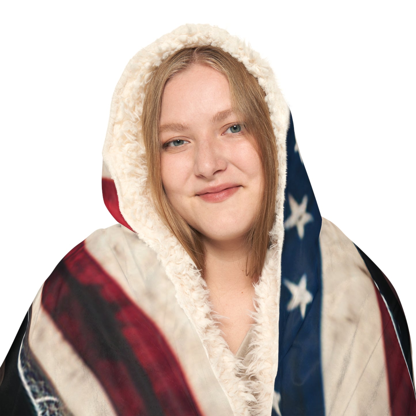 Snuggle Hooded Blanket Bugatti American Flag 1