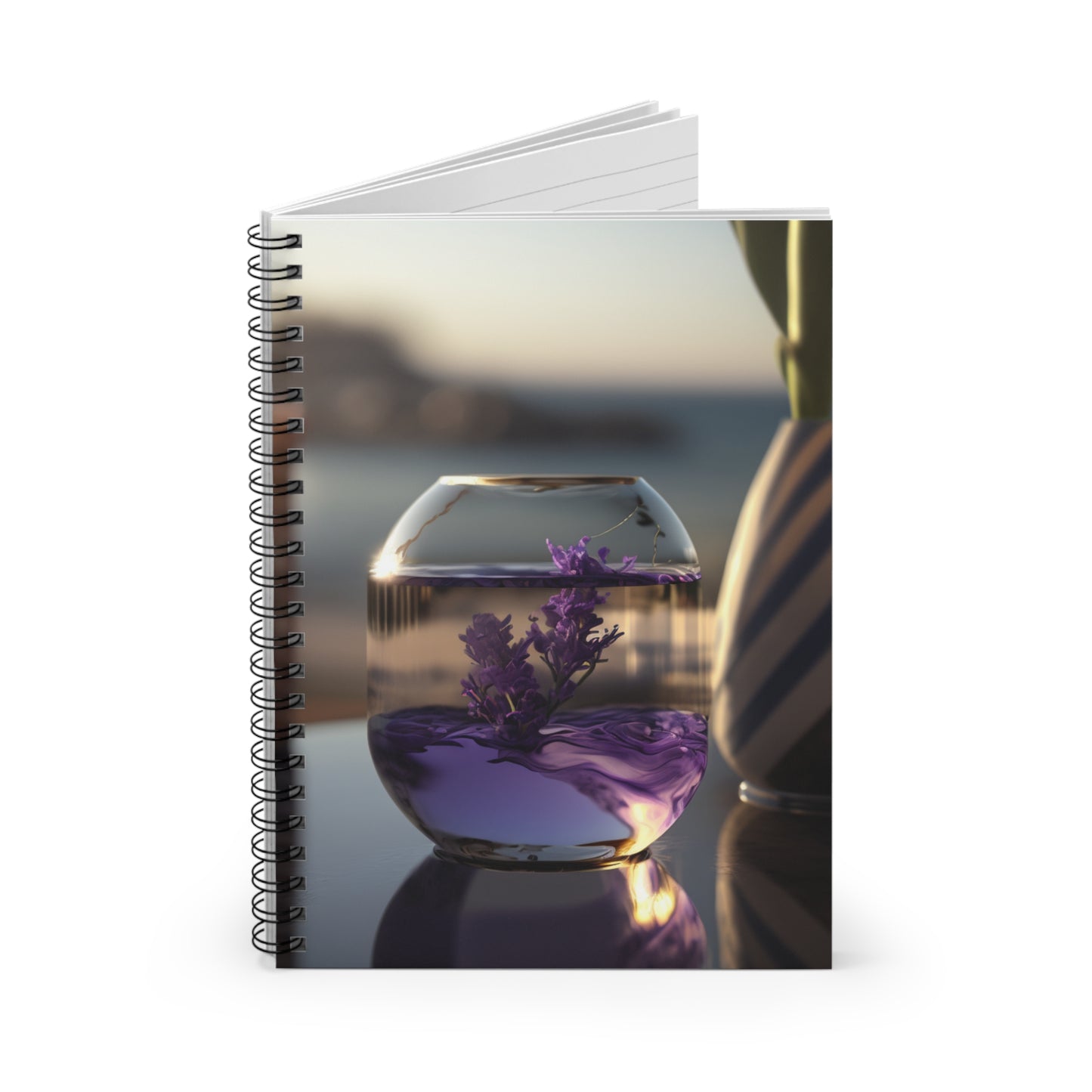 Spiral Notebook - Ruled Line Lavender in a vase 1