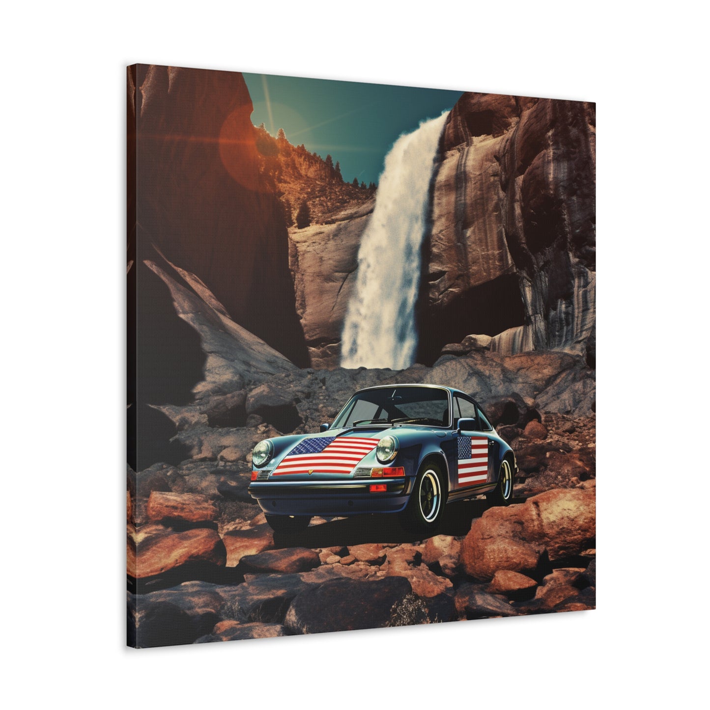 Canvas Gallery Wraps American Flag Porsche Abstract 2