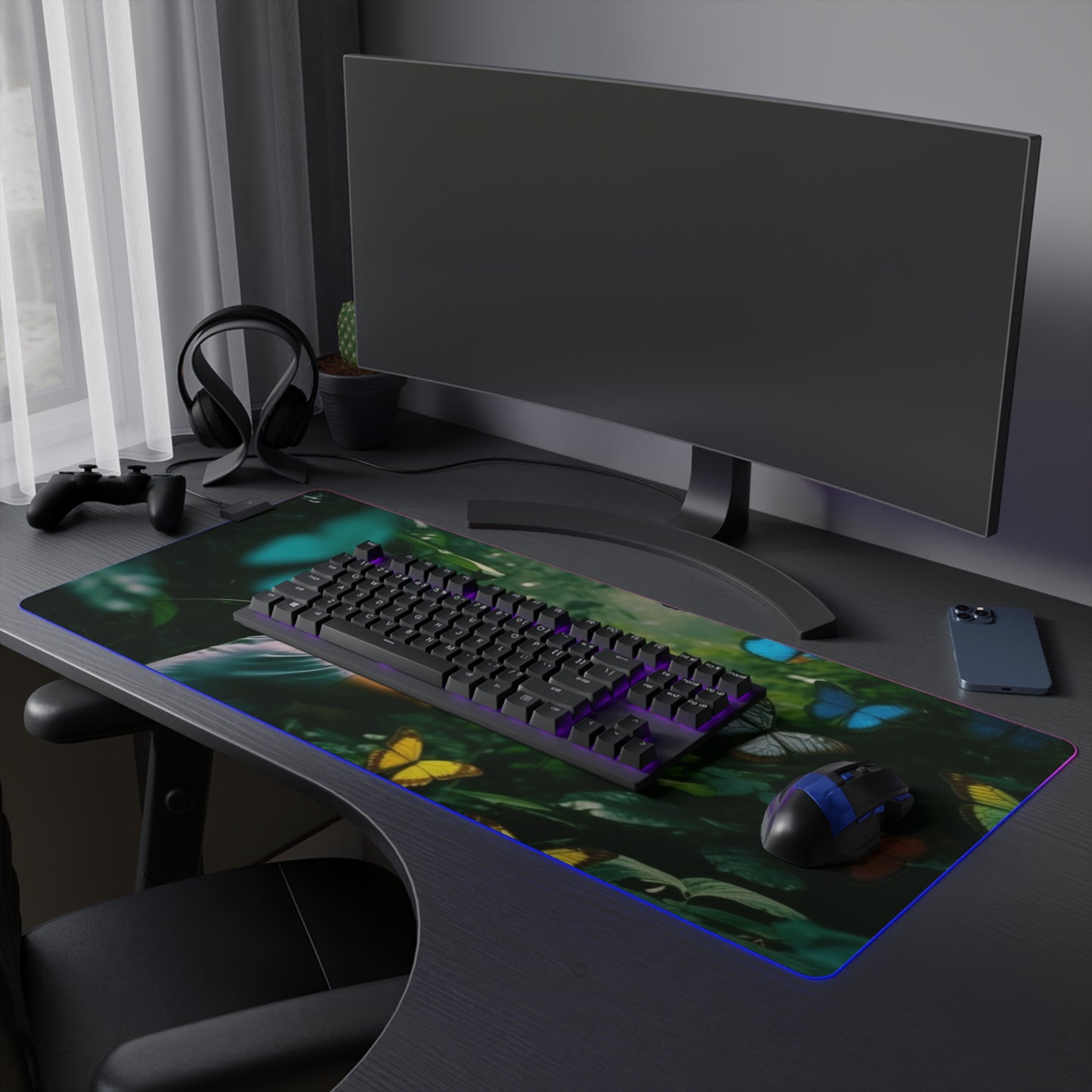 LED Gaming Mouse Pad Jungle Butterfly 1