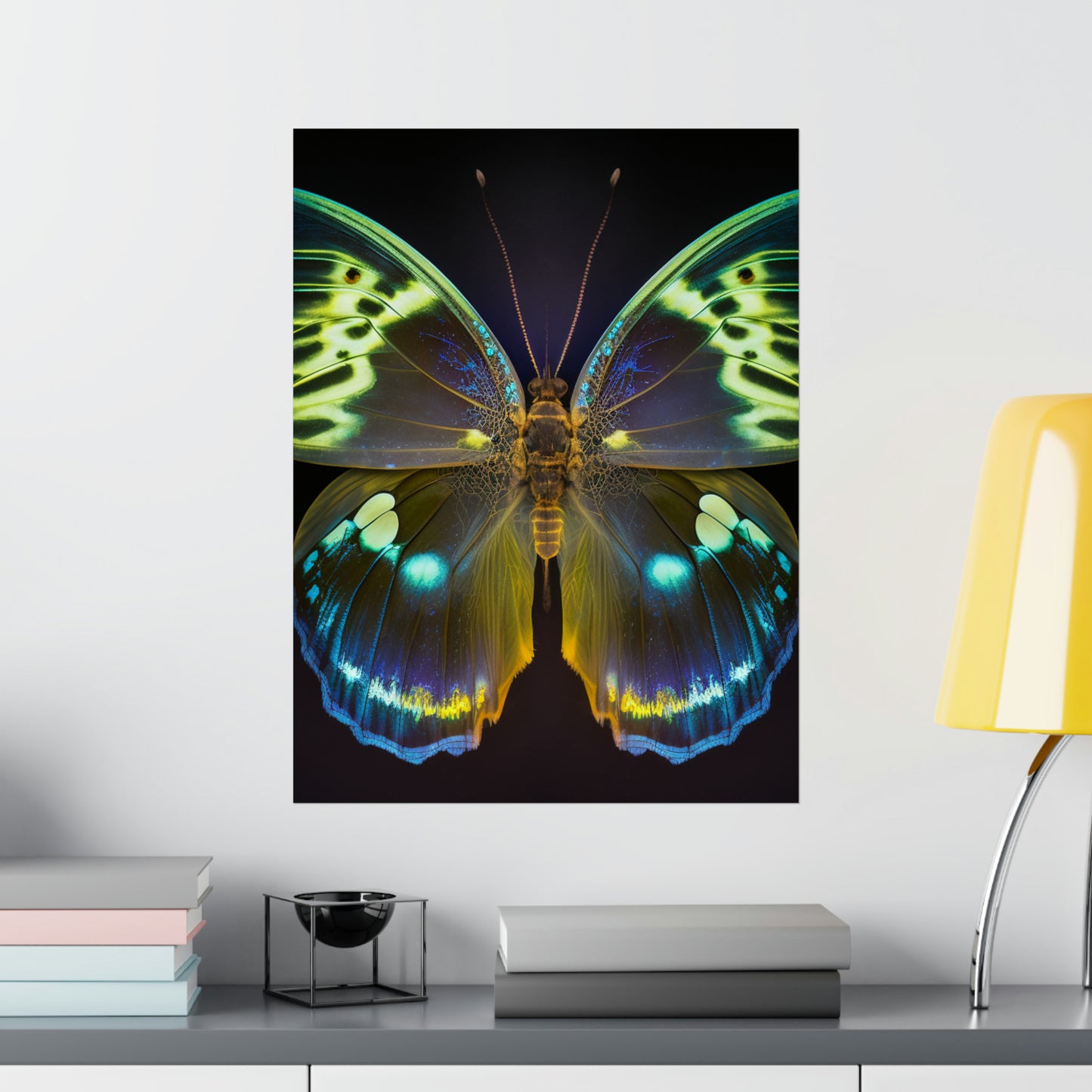 Premium Matte Vertical Posters Neon Hue Butterfly 1