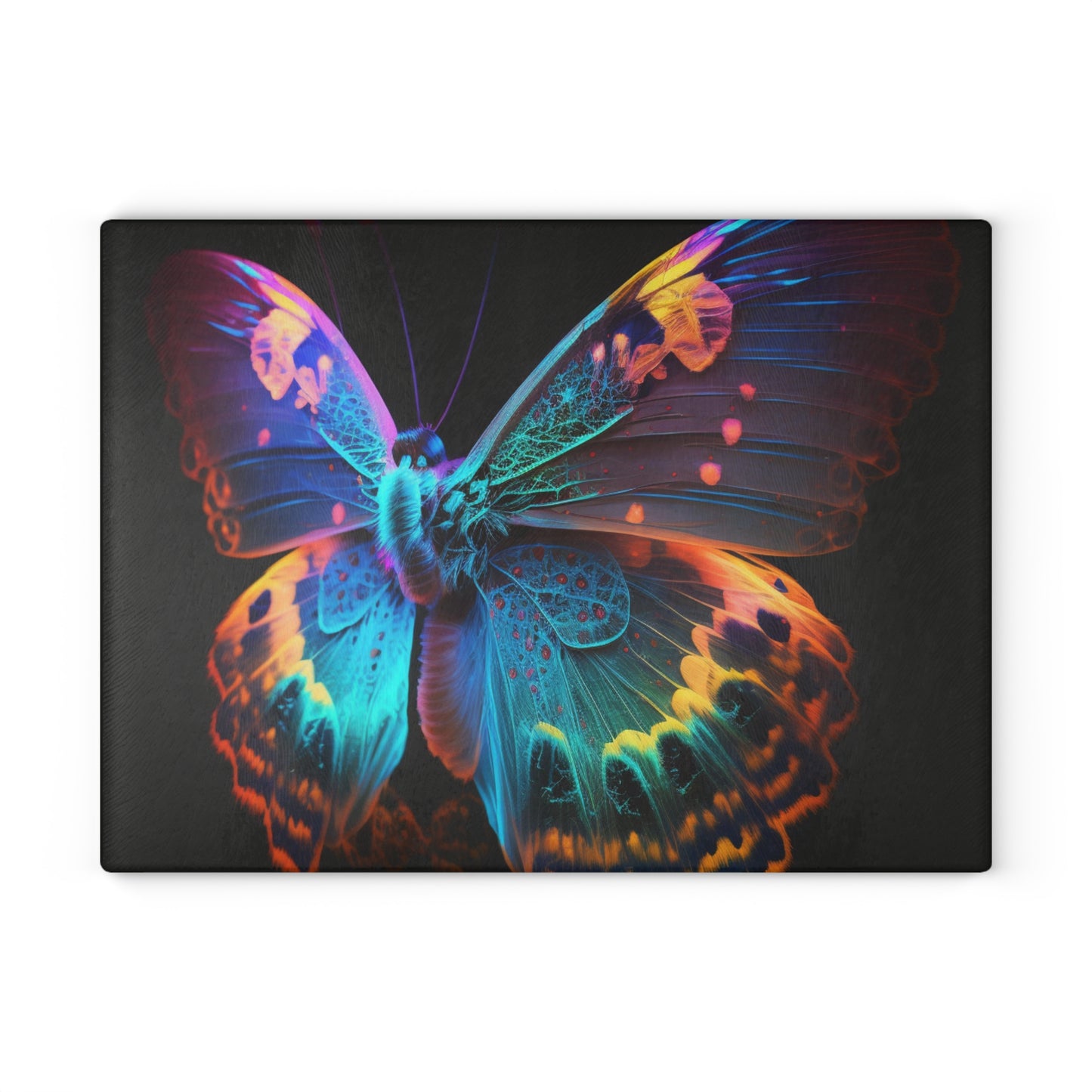 Glass Cutting Board Raw Hyper Color Butterfly 4