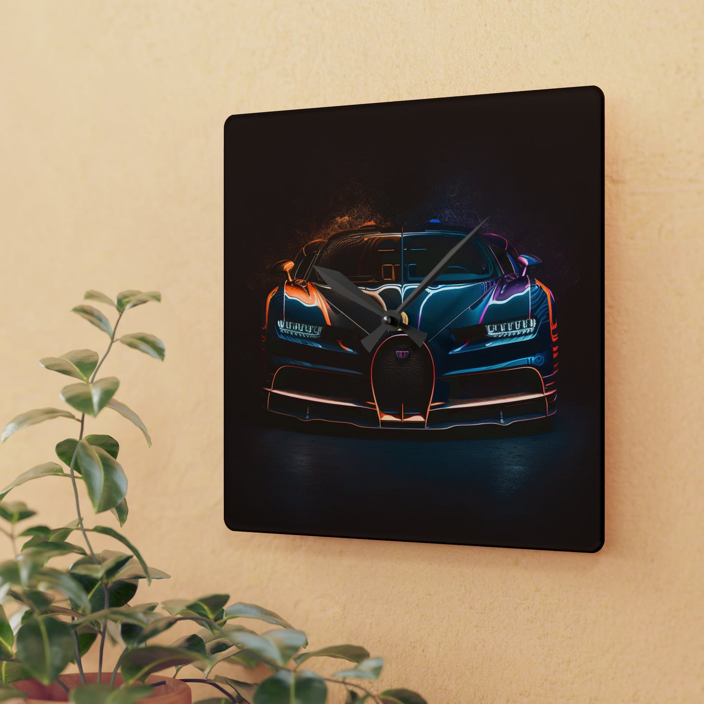 Acrylic Wall Clock Bugatti Chiron Super 3