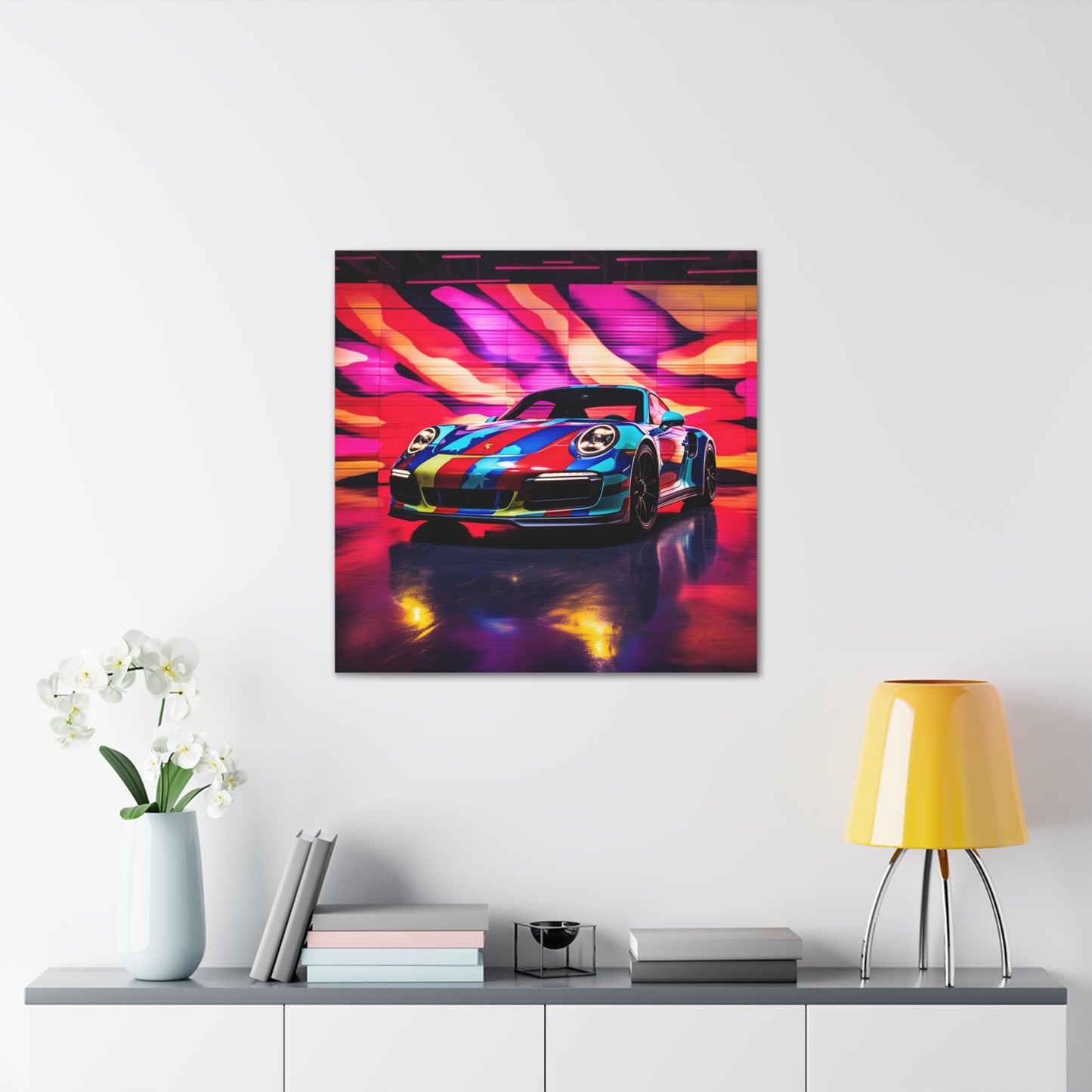 Canvas Gallery Wraps Macro American Flag Porsche 1