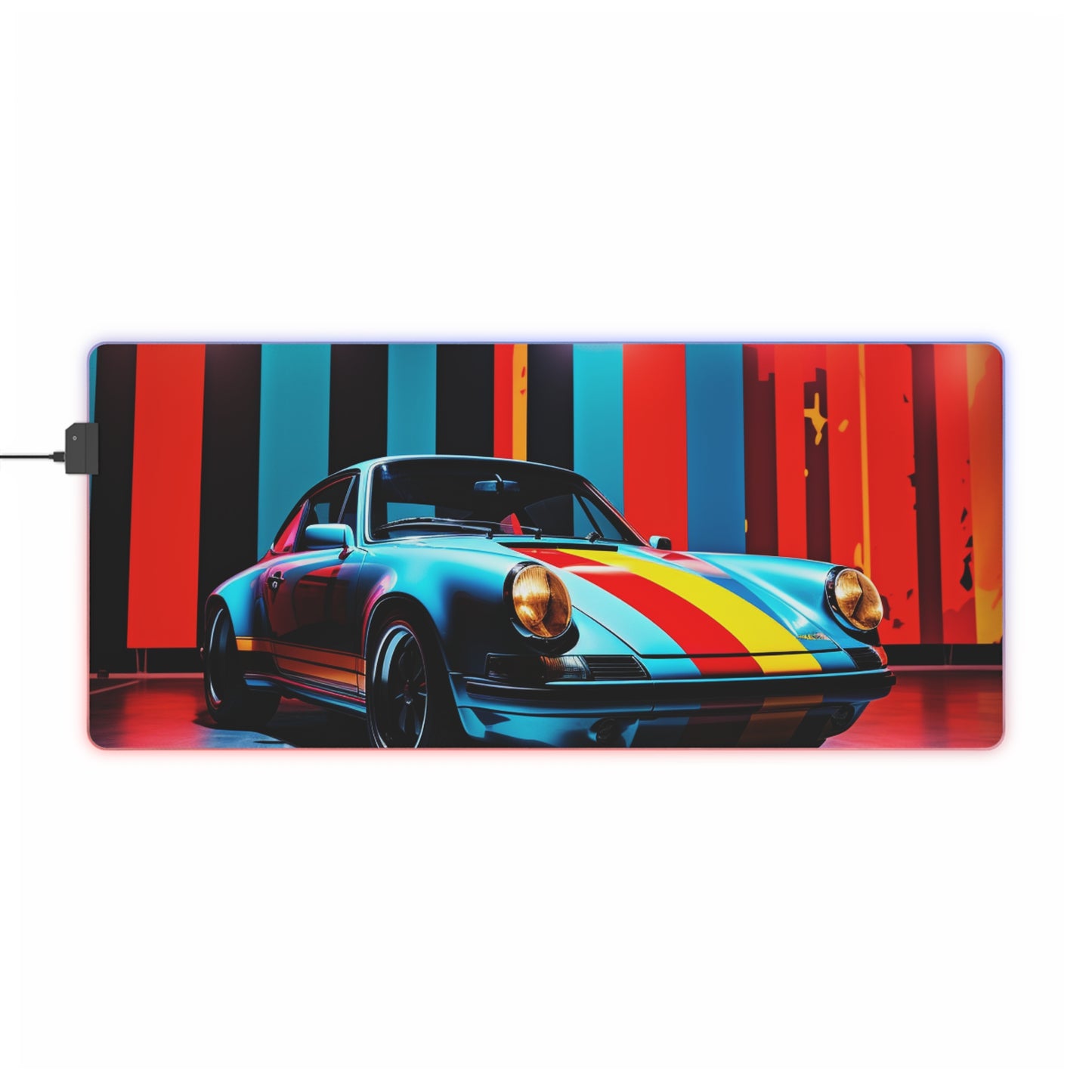 LED Gaming Mouse Pad Macro American Flag Porsche 3