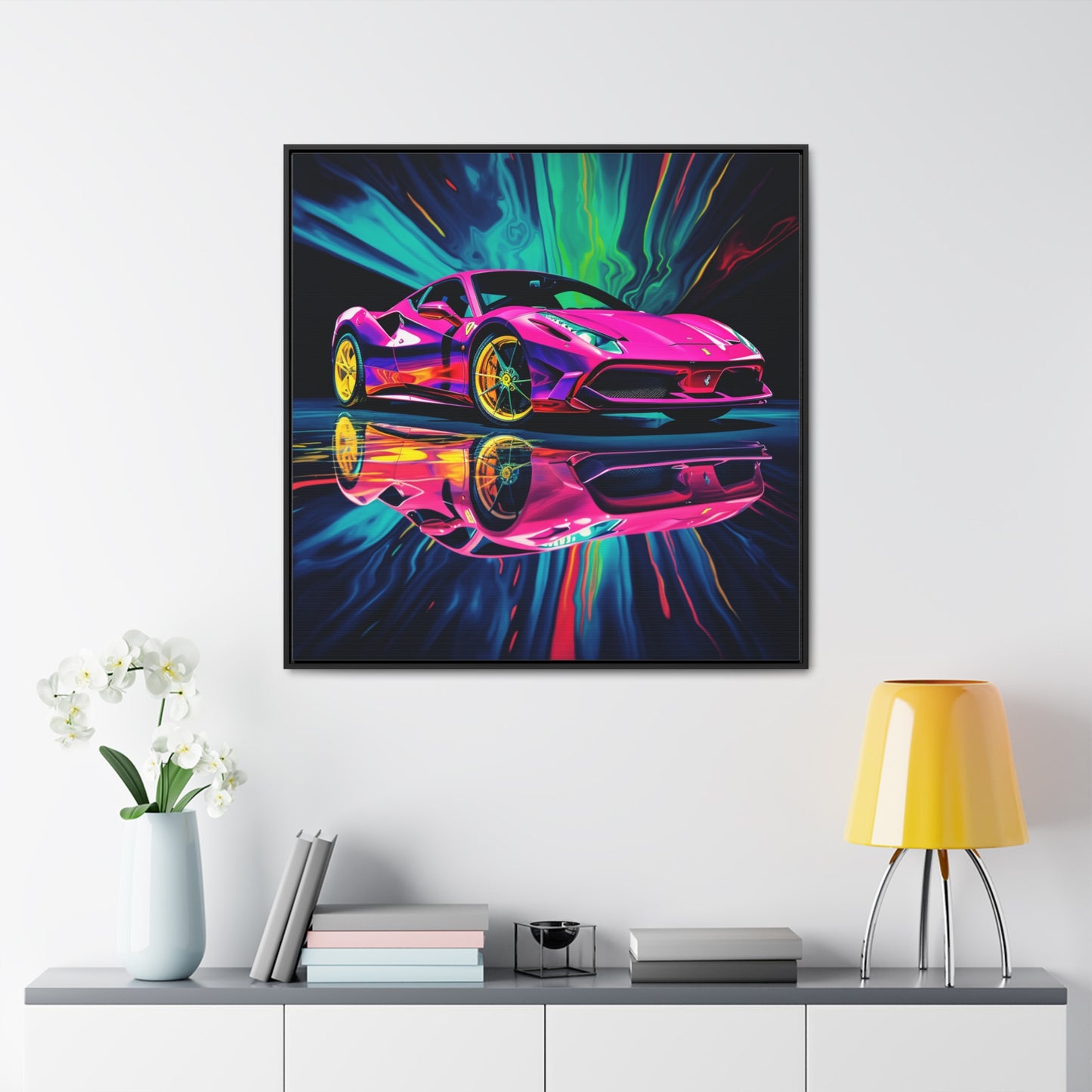 Gallery Canvas Wraps, Square Frame Pink Ferrari Macro 4