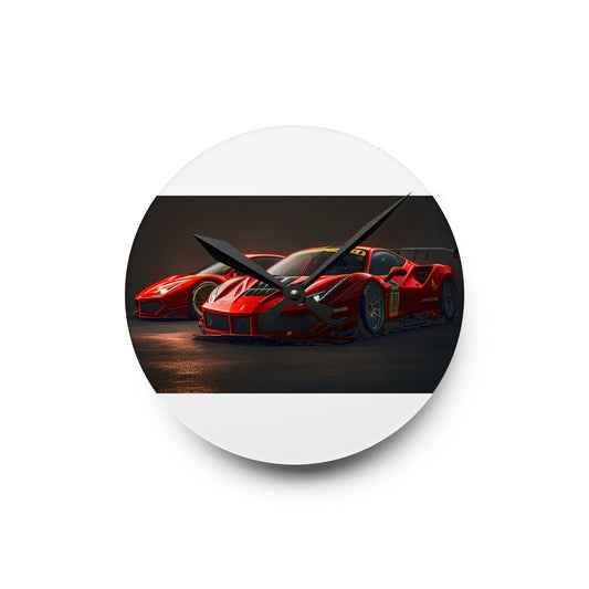 Acrylic Wall Clock Ferrari Red 4