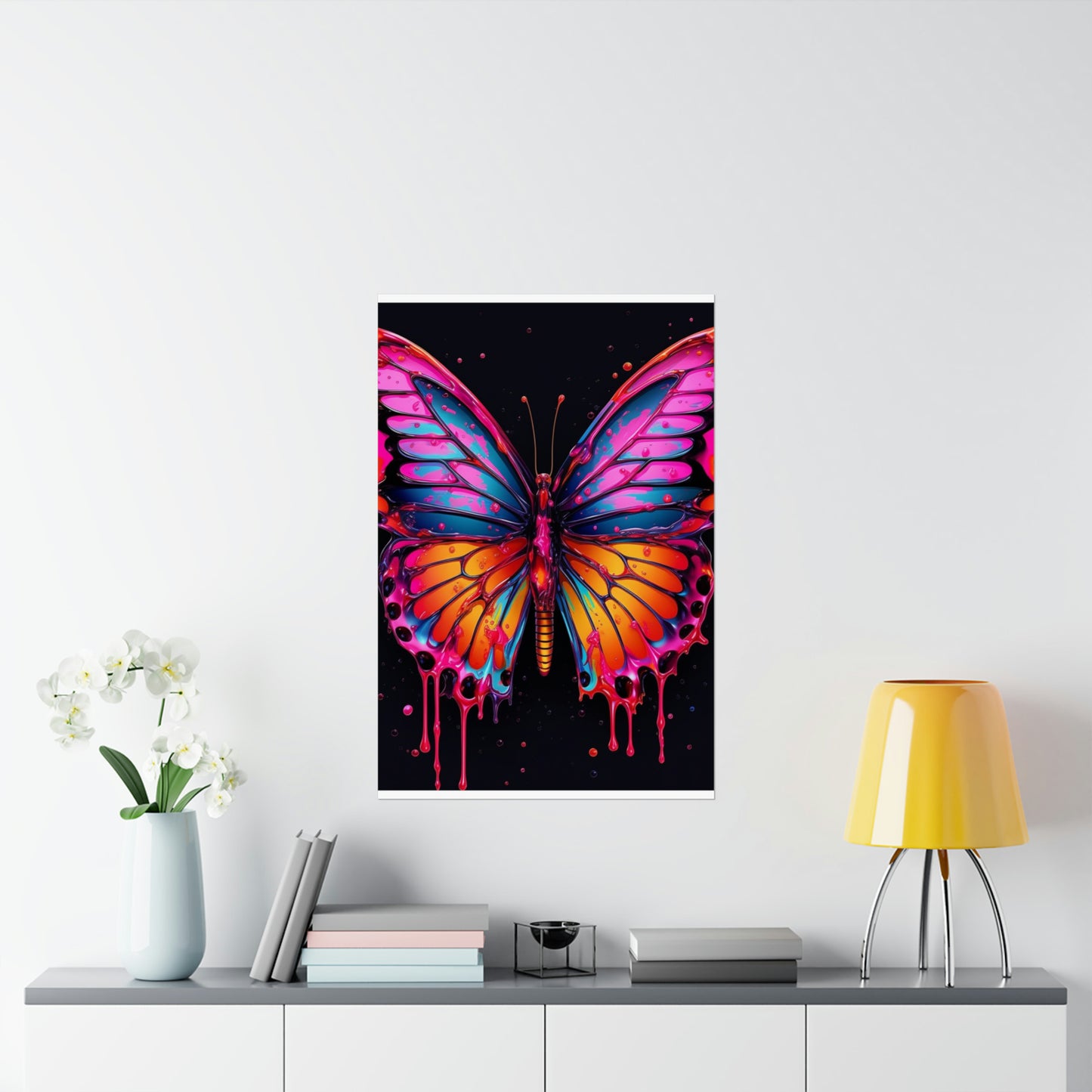 Premium Matte Vertical Posters Pink Butterfly Flair 1