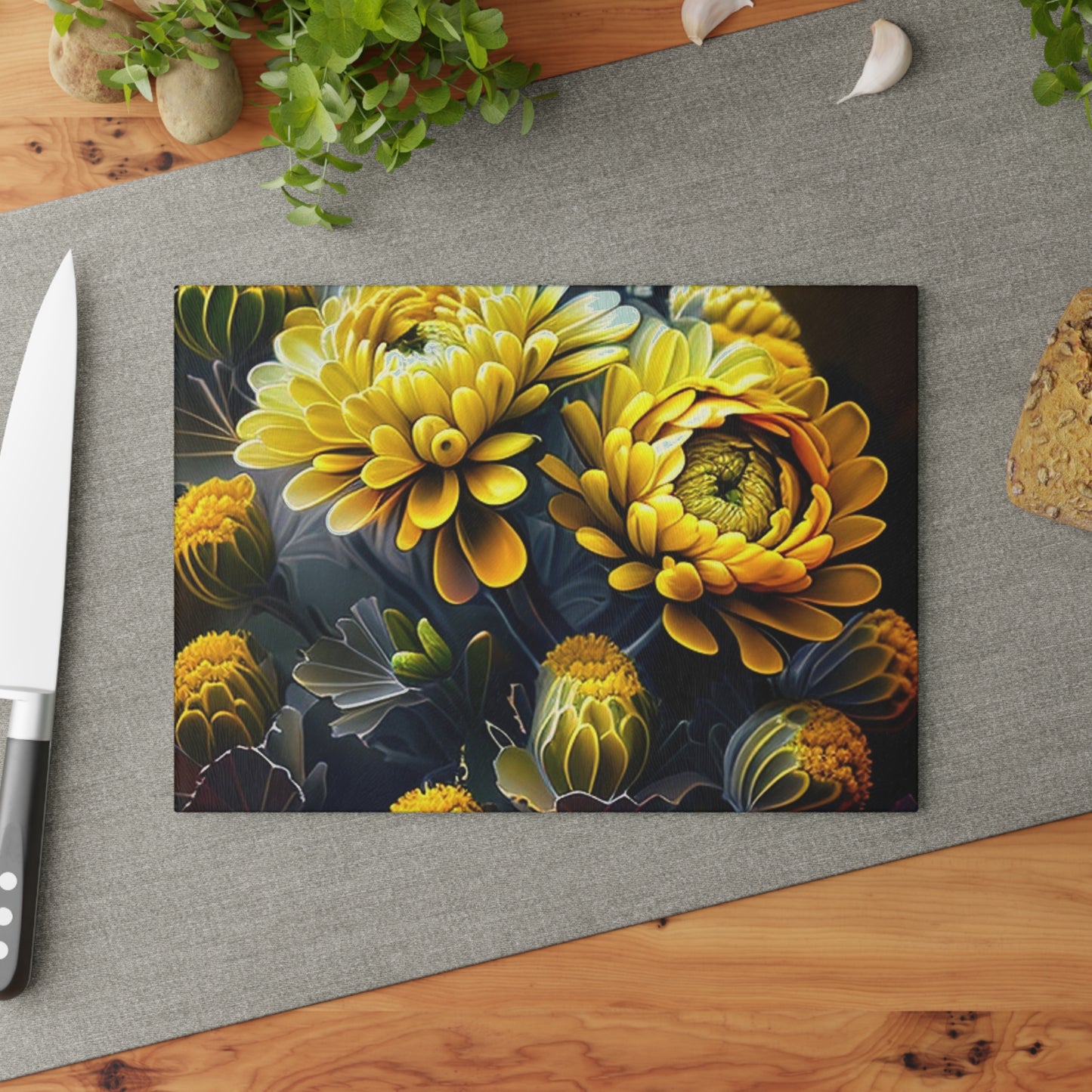 Glass Cutting Board Yellow Hermosas Flores Amarillas 4