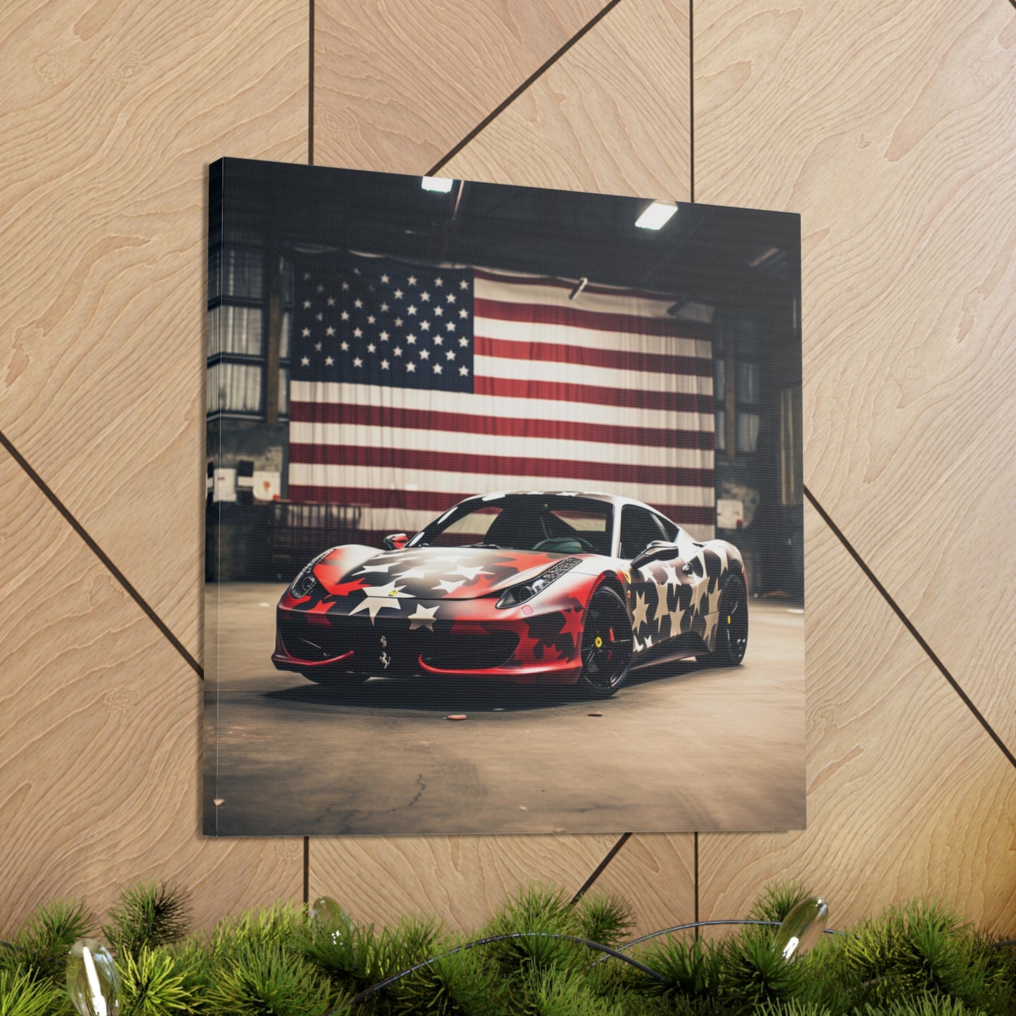 Canvas Gallery Wraps American Flag Farrari 1