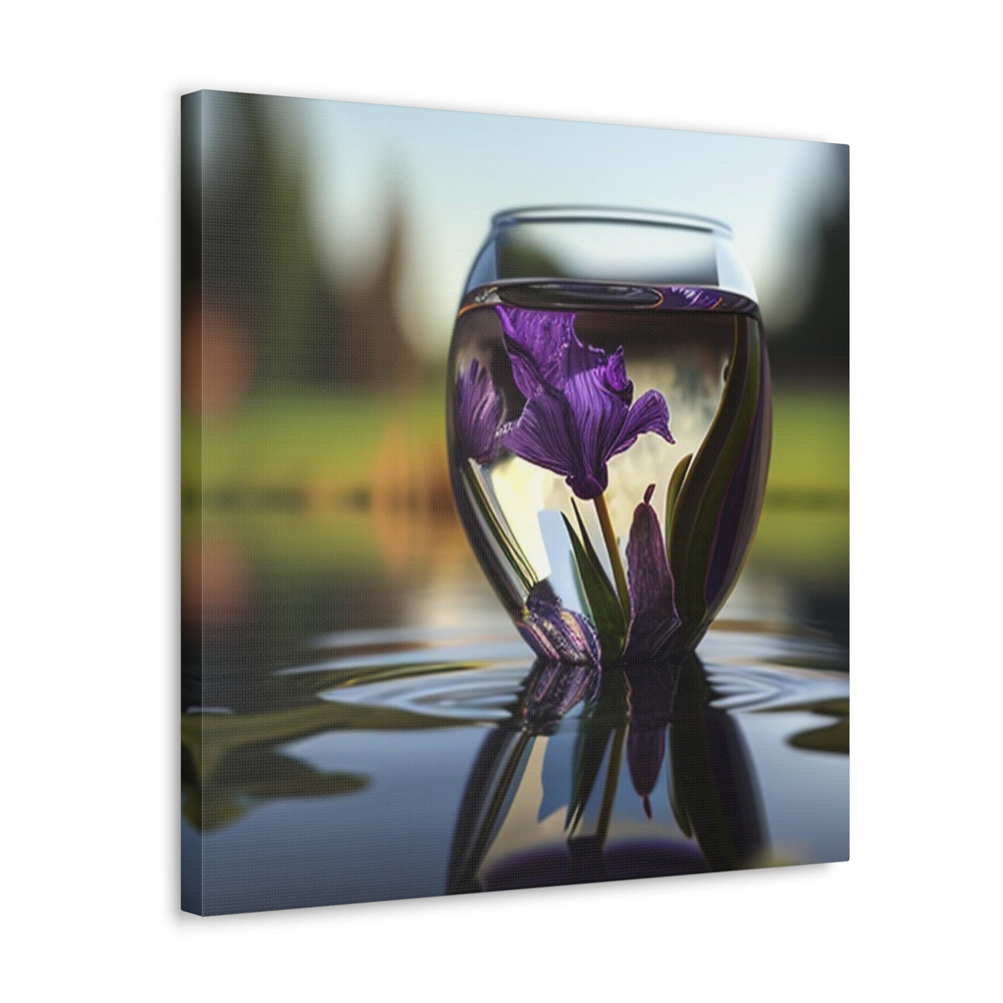 Canvas Gallery Wraps Purple Iris in a vase 3