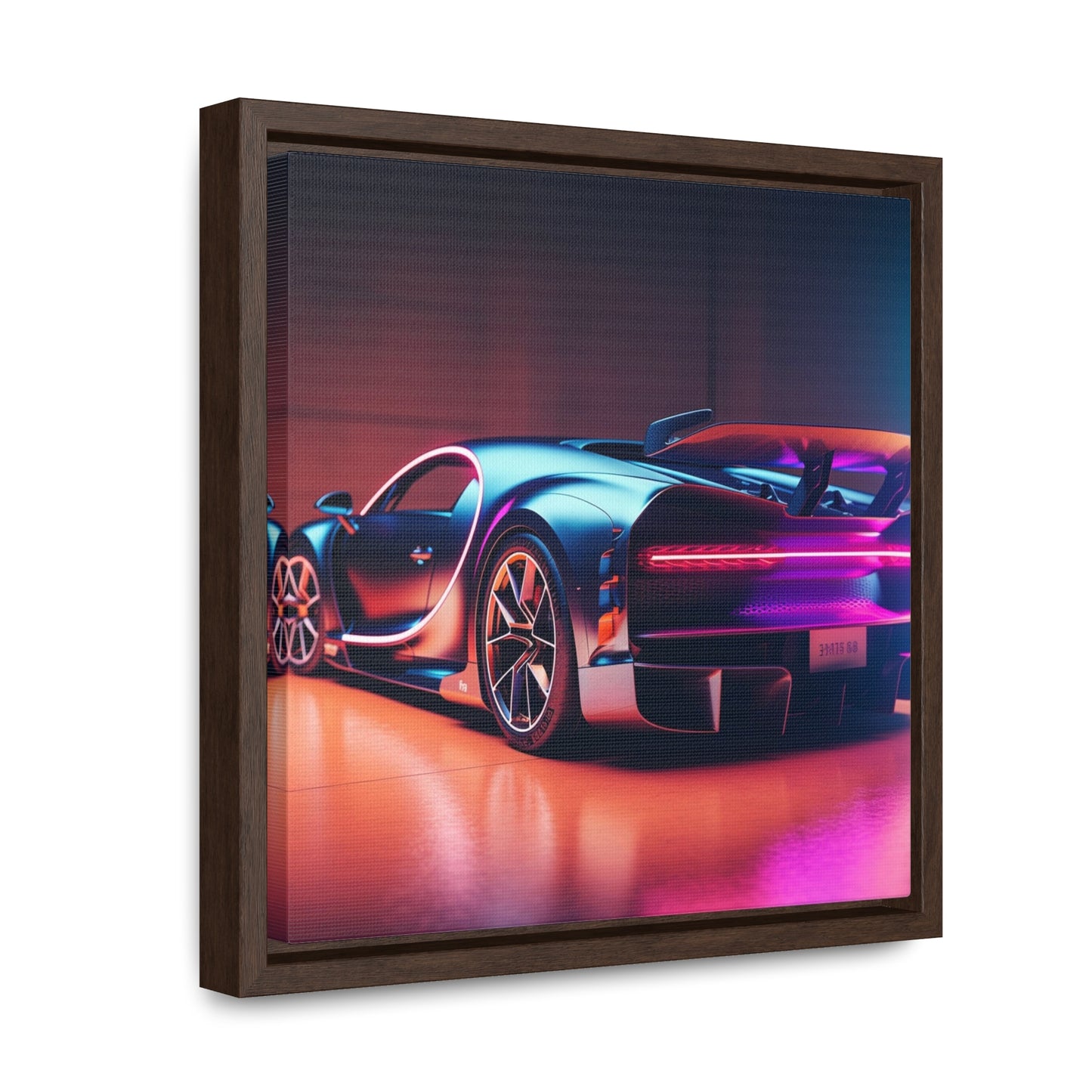 Gallery Canvas Wraps, Square Frame Hyper Bugatti Neon Chiron 2