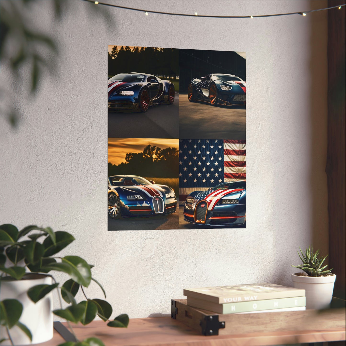 Premium Matte Vertical Posters Bugatti Flag American 5