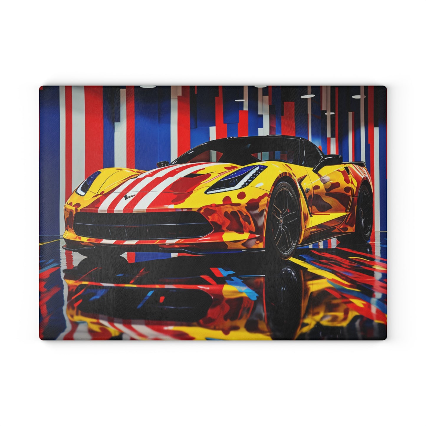 Glass Cutting Board Macro Flag Ferrari 4