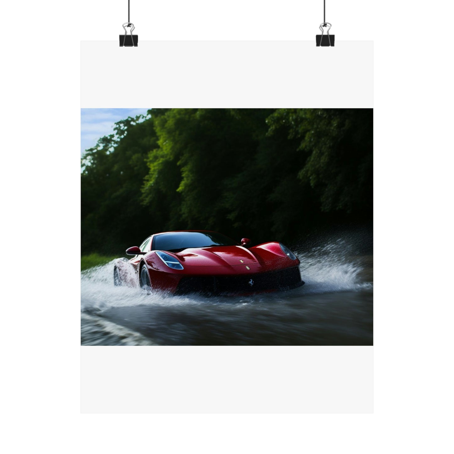 Premium Matte Vertical Posters Water Ferrari Splash 1